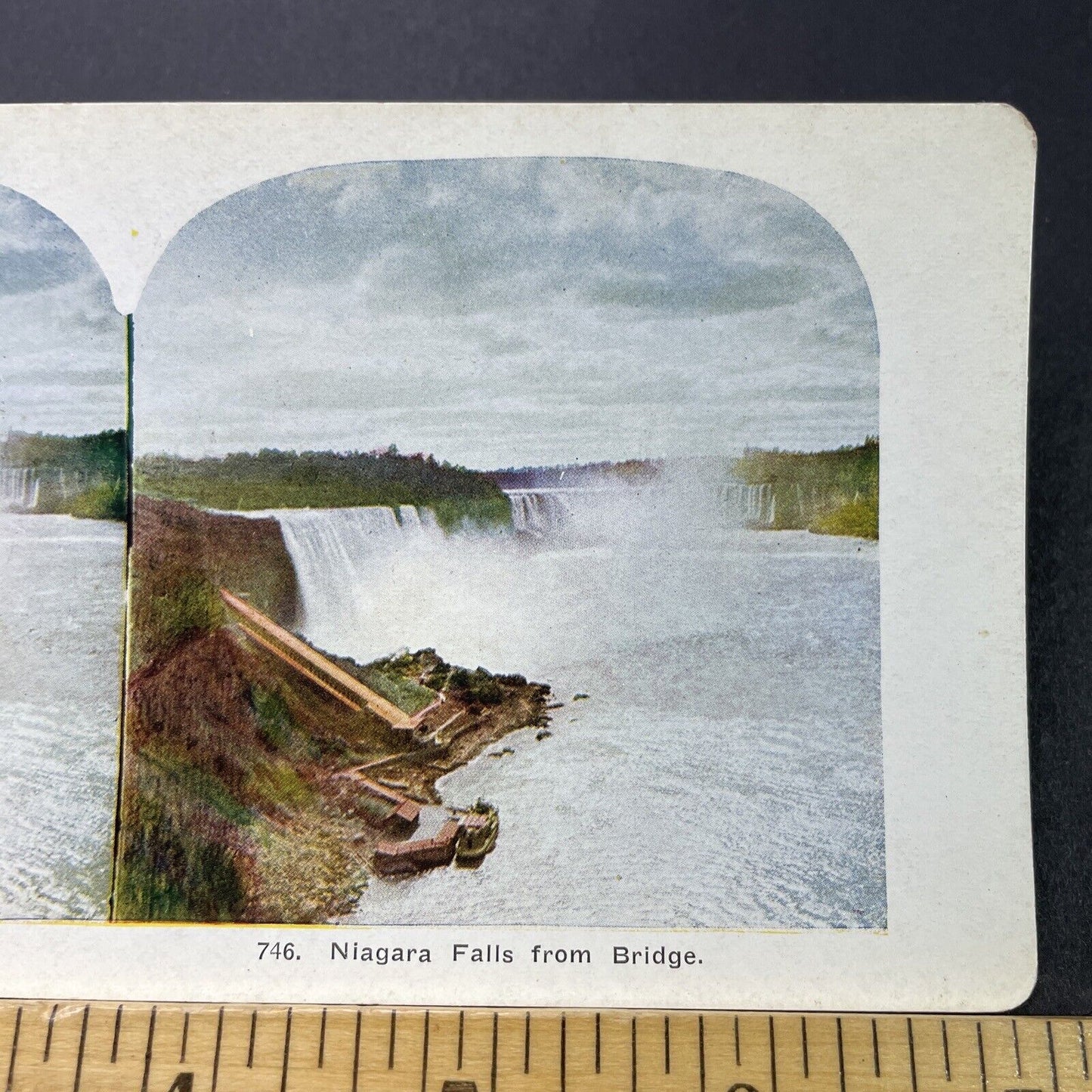 Antique 1925 Niagara Falls From The Rainbow Bridge Stereoview Photo Card P3106