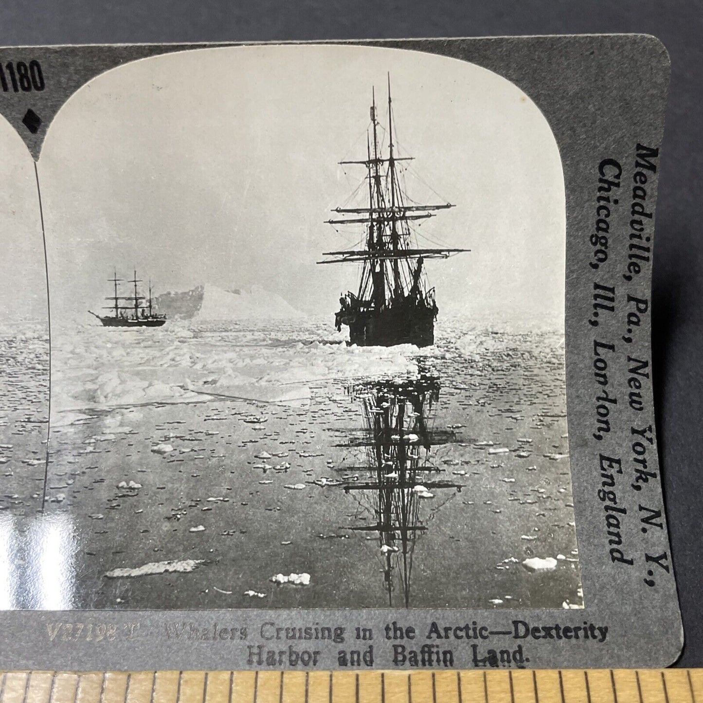 Antique 1902 Nova Zembla Arctic Ship Before Shipwreck Stereoview Photo Card 2626