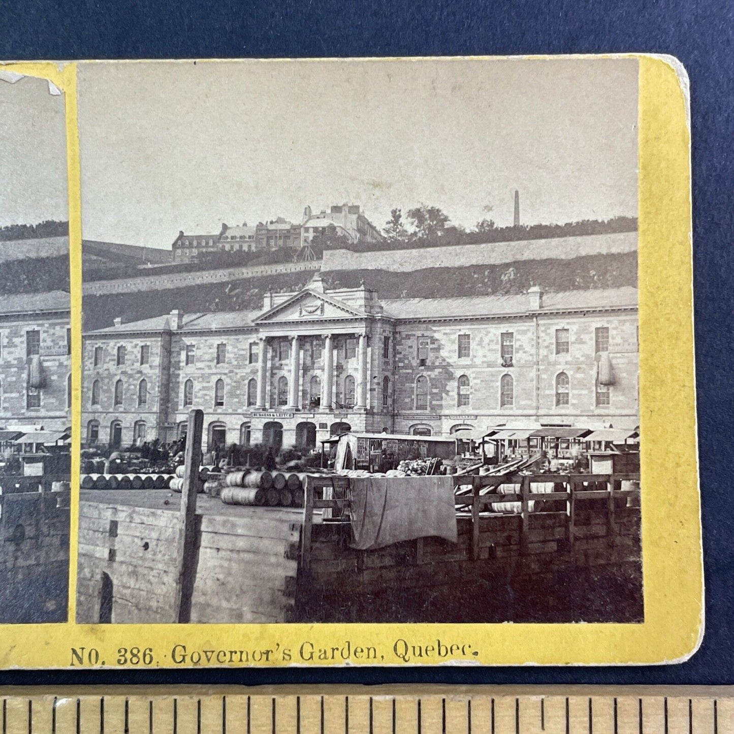 Champlain Market Quebec City Canada Stereoview Antique c1870s Y1741