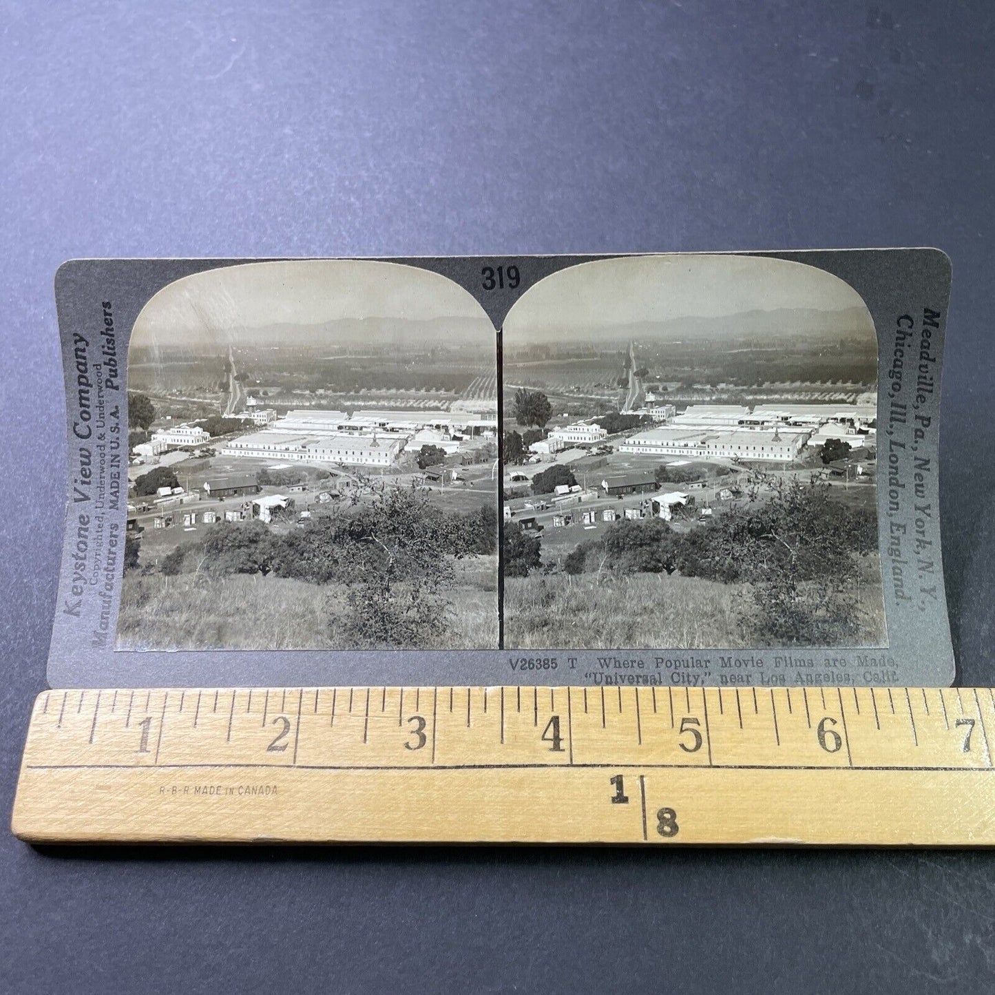 Antique 1920s Universal City Los Angeles California Stereoview Photo Card P3156