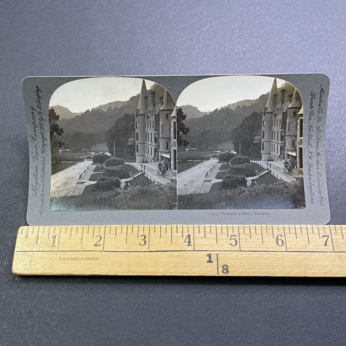 Antique 1897 Trossach's Hotel Castle Scotland Stereoview Photo Card V2854