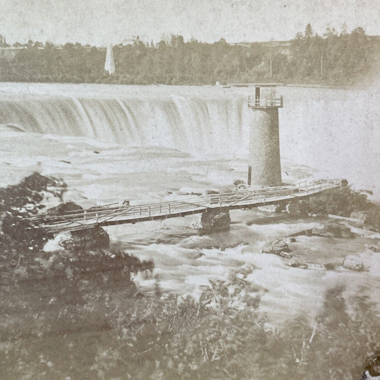 Terrapin Tower Niagara Falls New York Stereoview J.G. Parks Antique c1870 Y1731