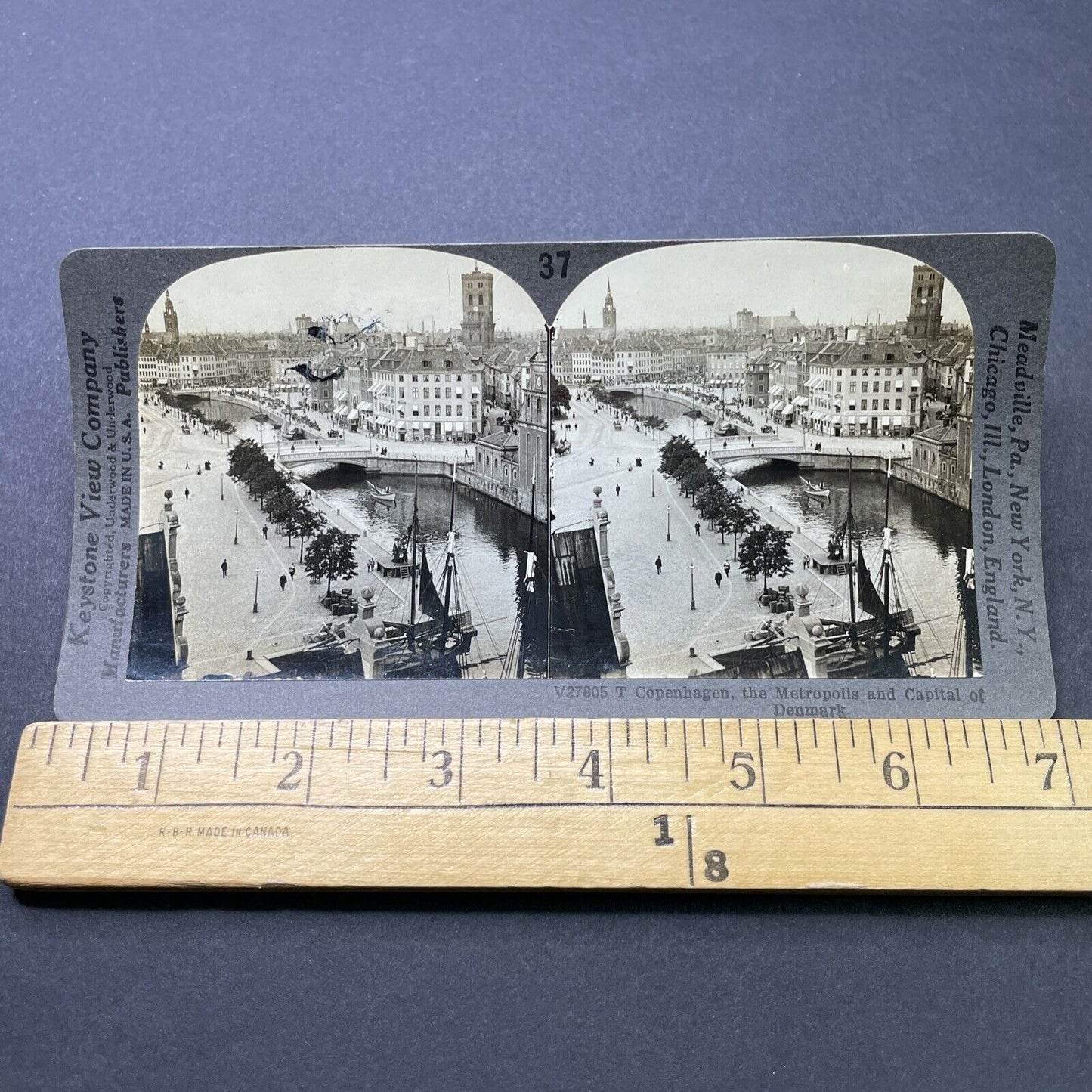 Antique 1910s Copenhagen Denmark City View Stereoview Photo Card P2789