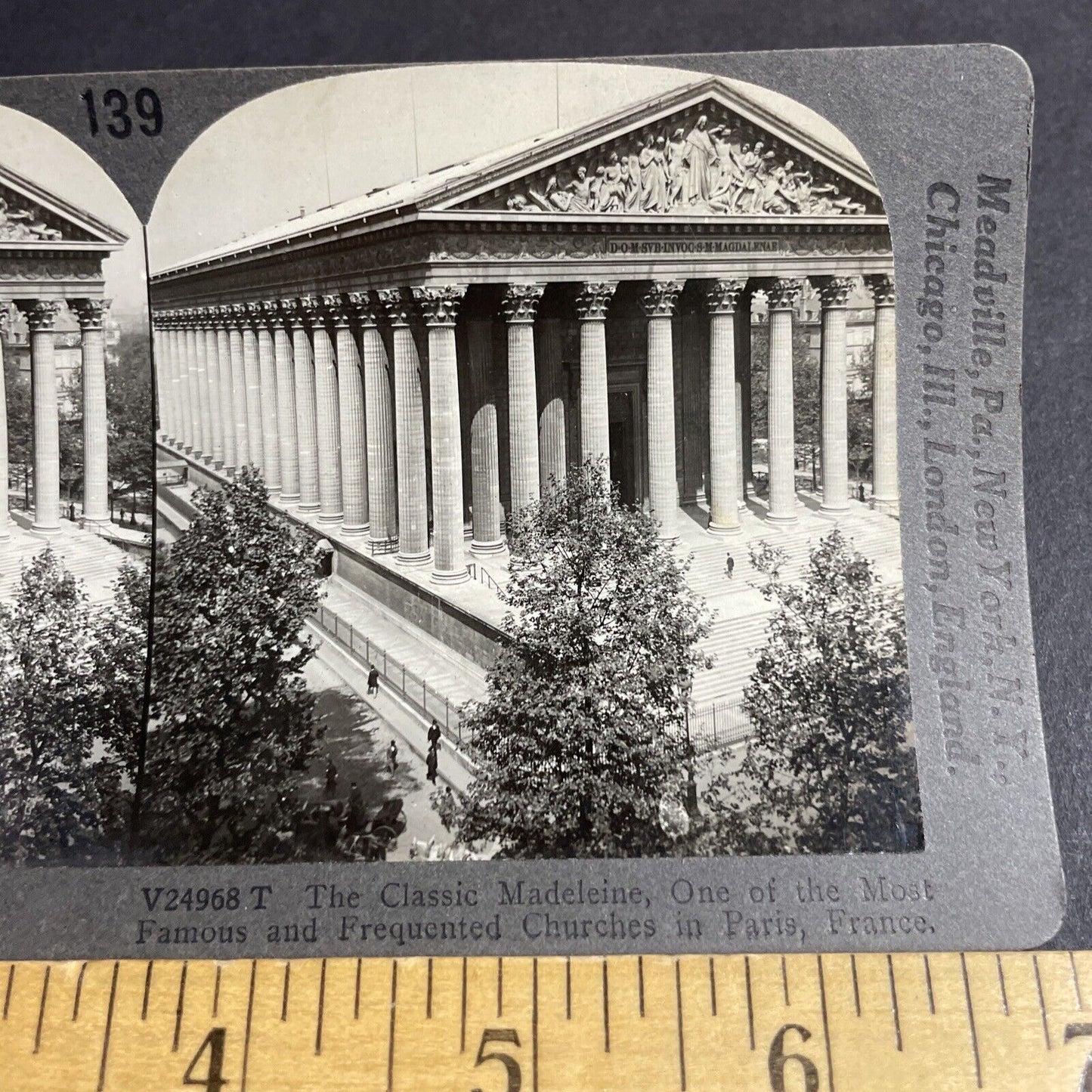 Antique 1920s La Madeleine Church Paris France Stereoview Photo Card P4213