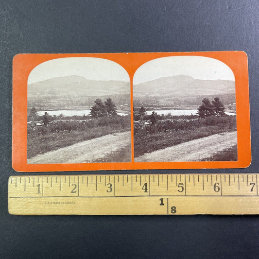 Perkins Pond Troy New Hampshire Stereoview J.A. French Antique c1870s Y874