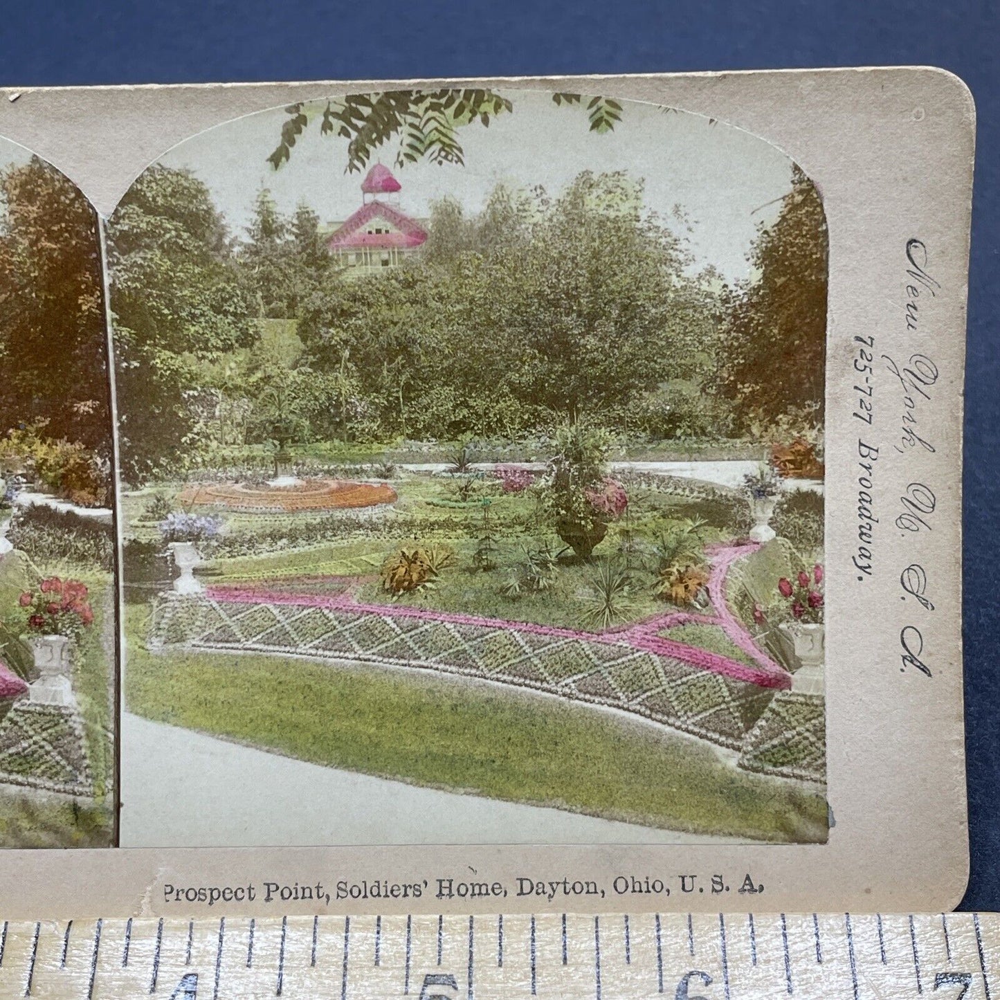 Antique 1890s Prospect Point Dayton Ohio Gardens Stereoview Photo Card P1852