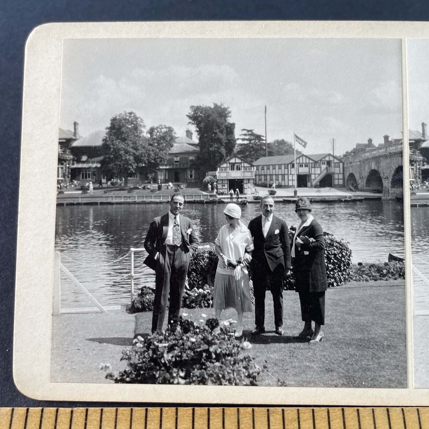 Antique 1925 Wealthy American Family In Italy OOAK Stereoview Photo Card P3234