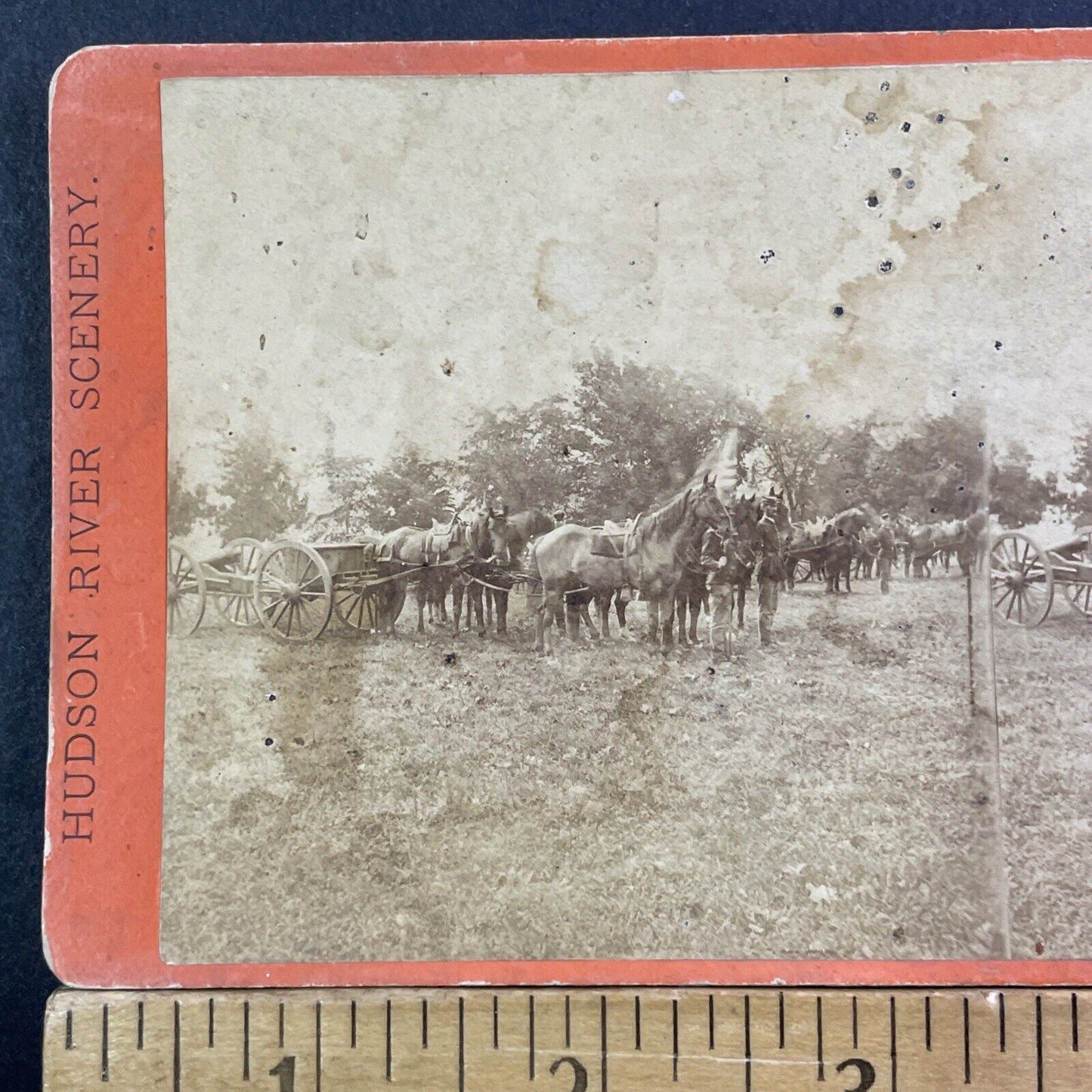 Civil War Union Cavalry Stereoview West Point Academy NY Antique c1865 X1352