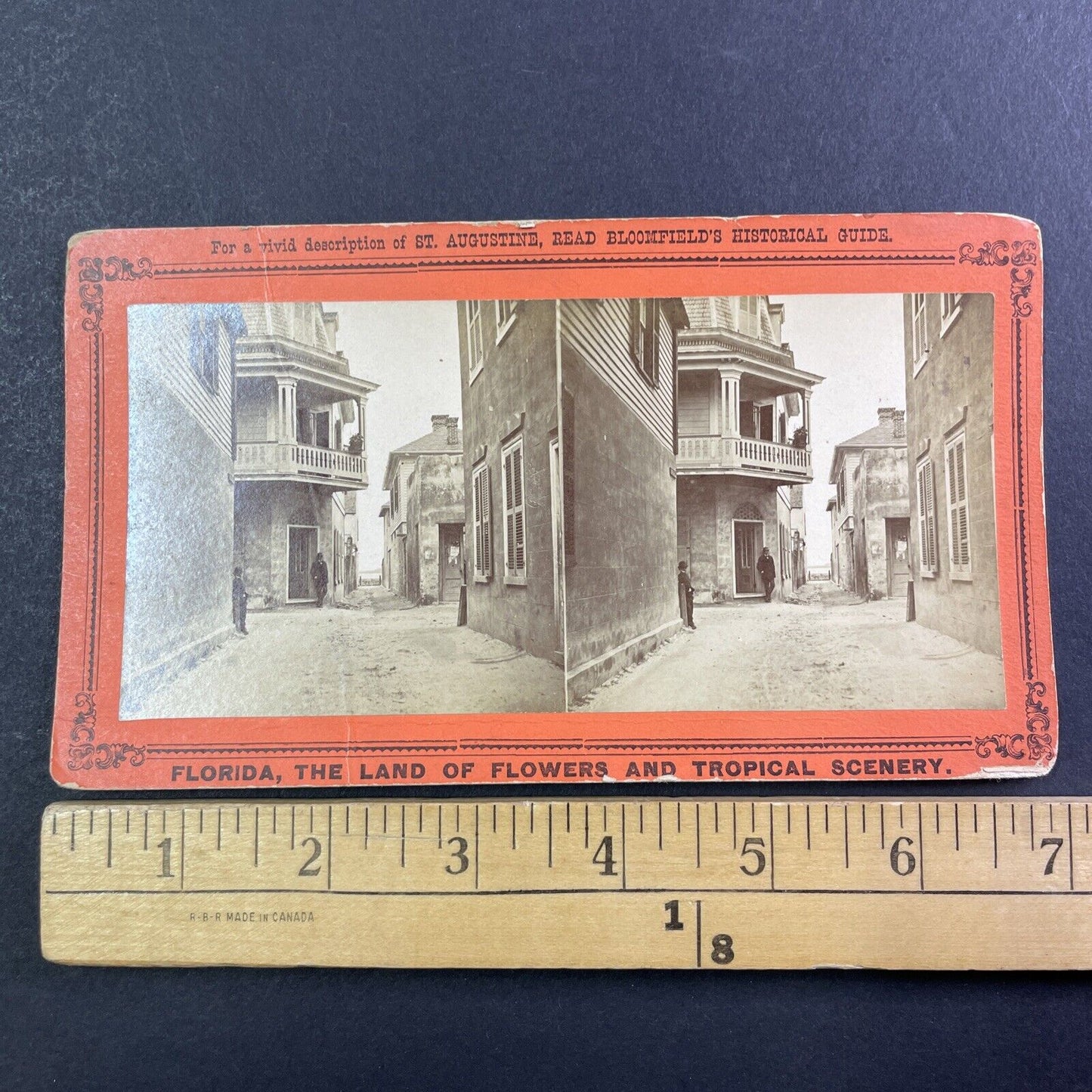 Treasury Street St. Augustine Florida Stereoview Bloomfield Antique c1868 Y057