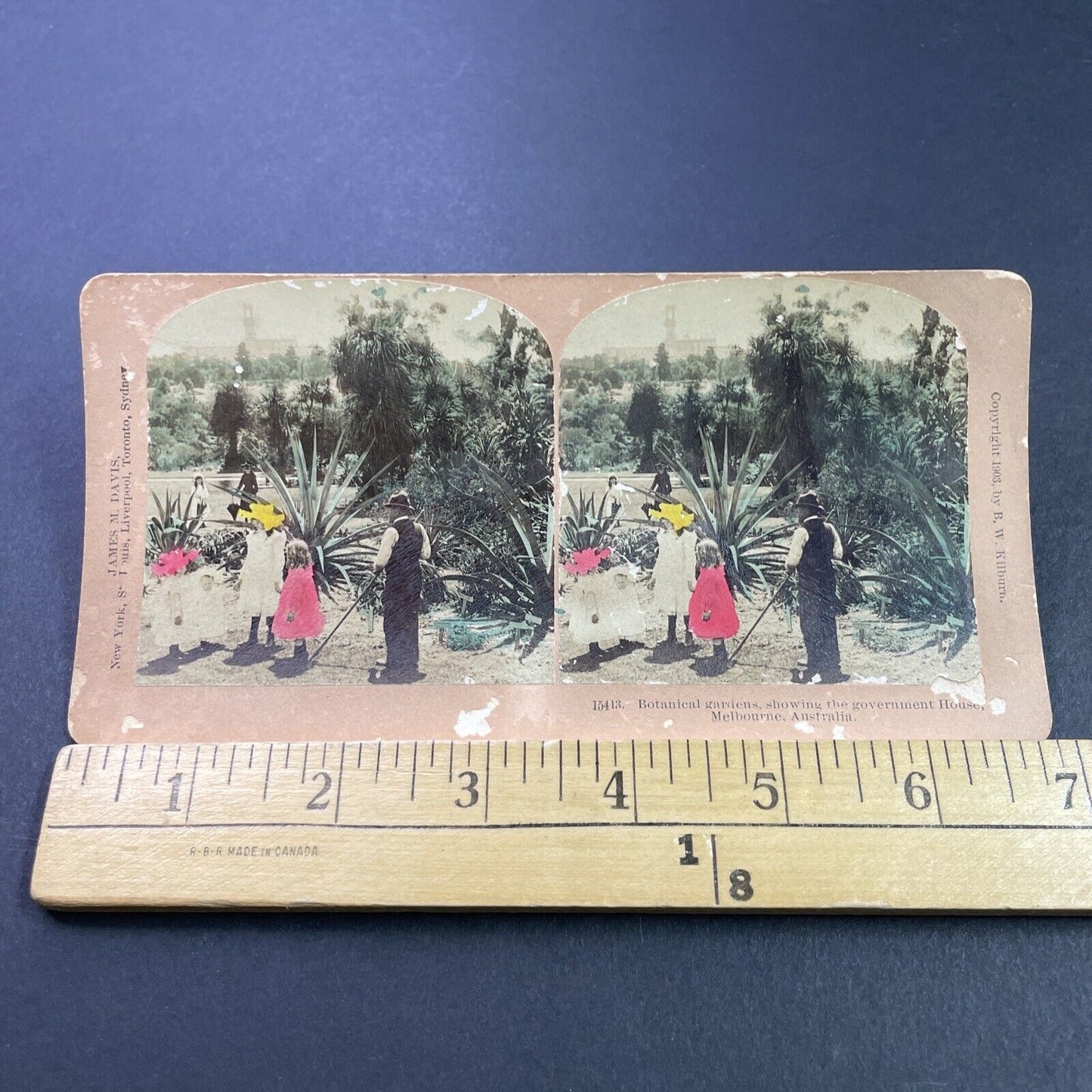 Antique 1903 Victorian Family In Melbourne Australia Stereoview Photo Card P3802