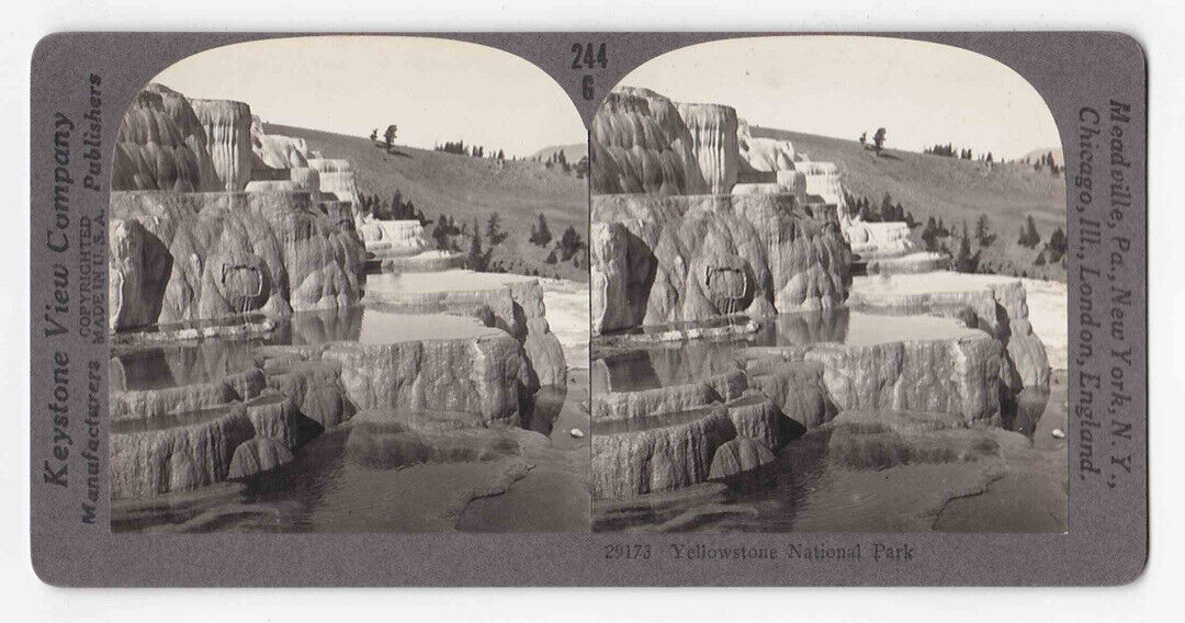 Antique 1906 Jupiter's Terrace, Mammoth Hot Springs Yellowstone Photo Card P115