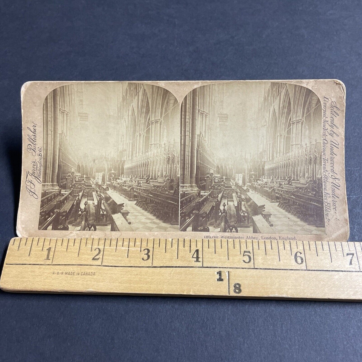 Antique 1880s Westminster Abbey Church London Stereoview Photo Card P4536