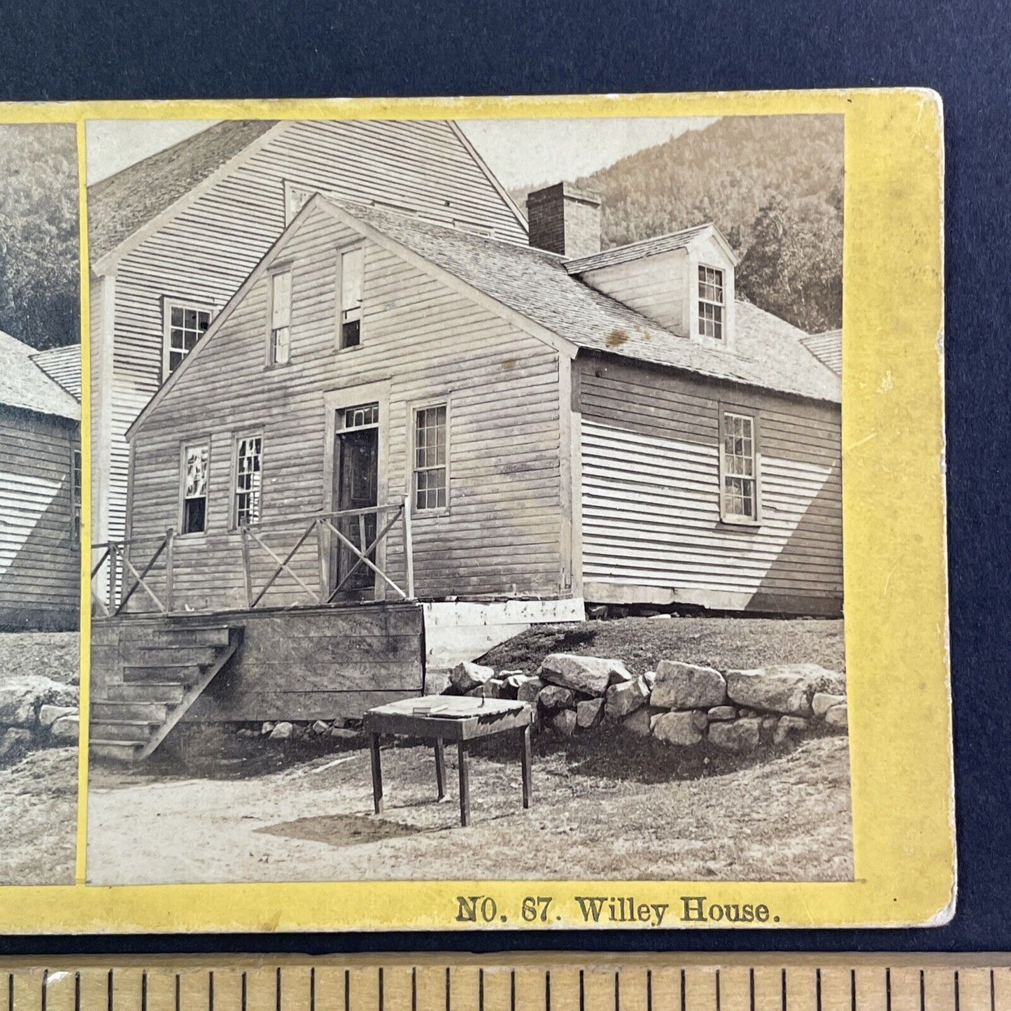 The Willey House Crawford Notch Stereoview New Hampshire Antique c1870s Y944