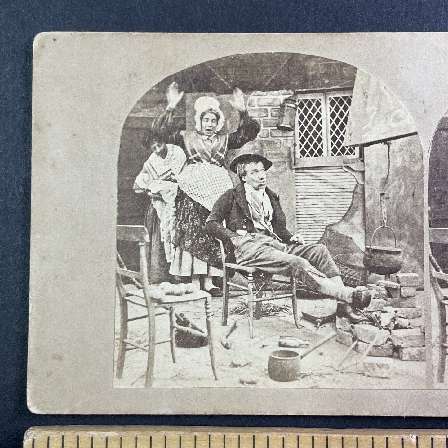 A Baby is Born Stereoview Early Salt Print Antique c1850s Y435