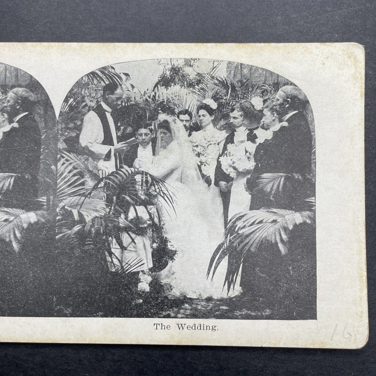 Antique 1905 Bride And Groom Wedding Vows Stereoview Photo Card P580-026