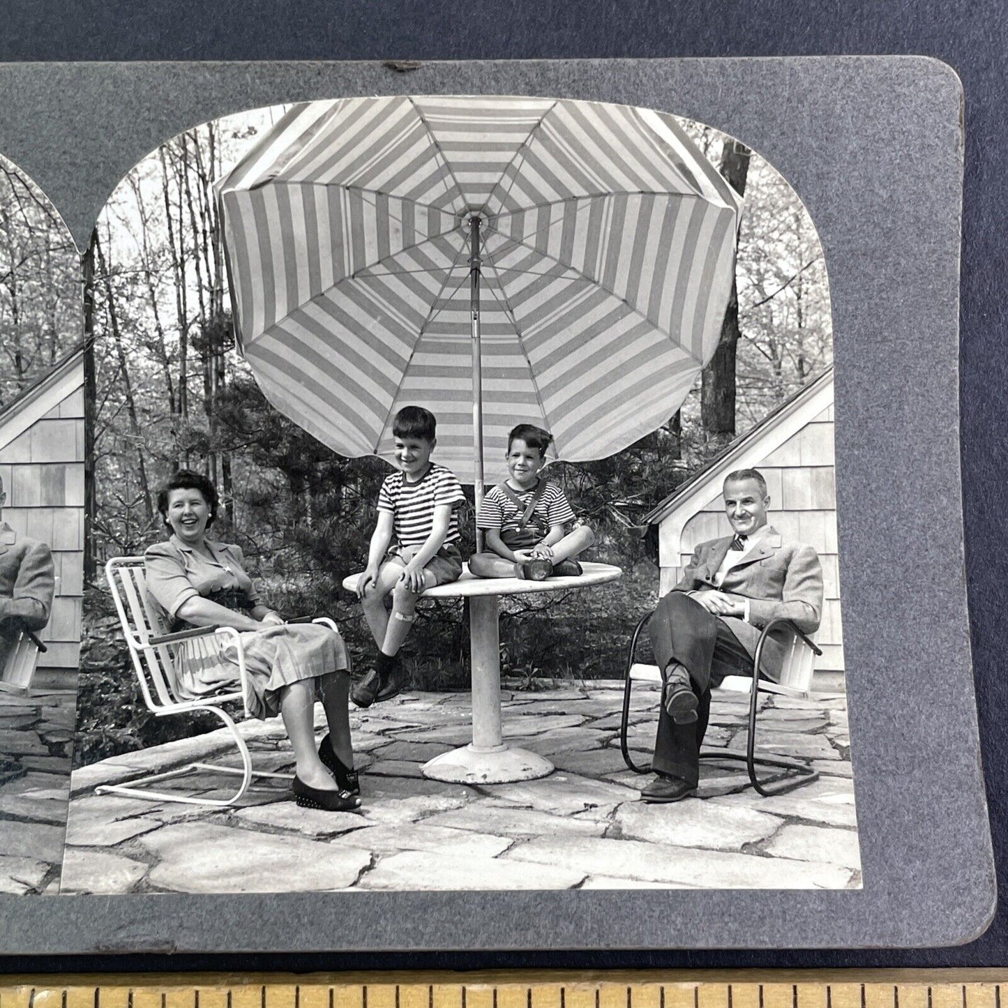 John Spooner and Family Stereoview South Norwalk Connecticut Antique c1933 X4185