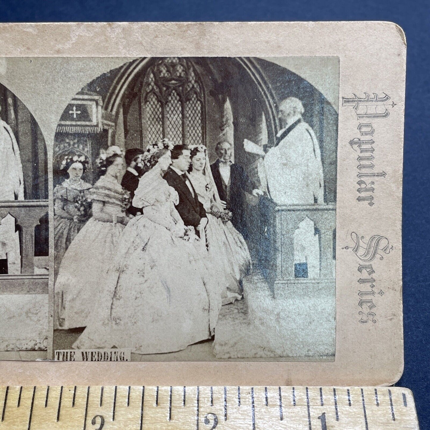 Antique 1860s Polygamous Wedding Polygamy USA Stereoview Photo Card P2081 RARE!