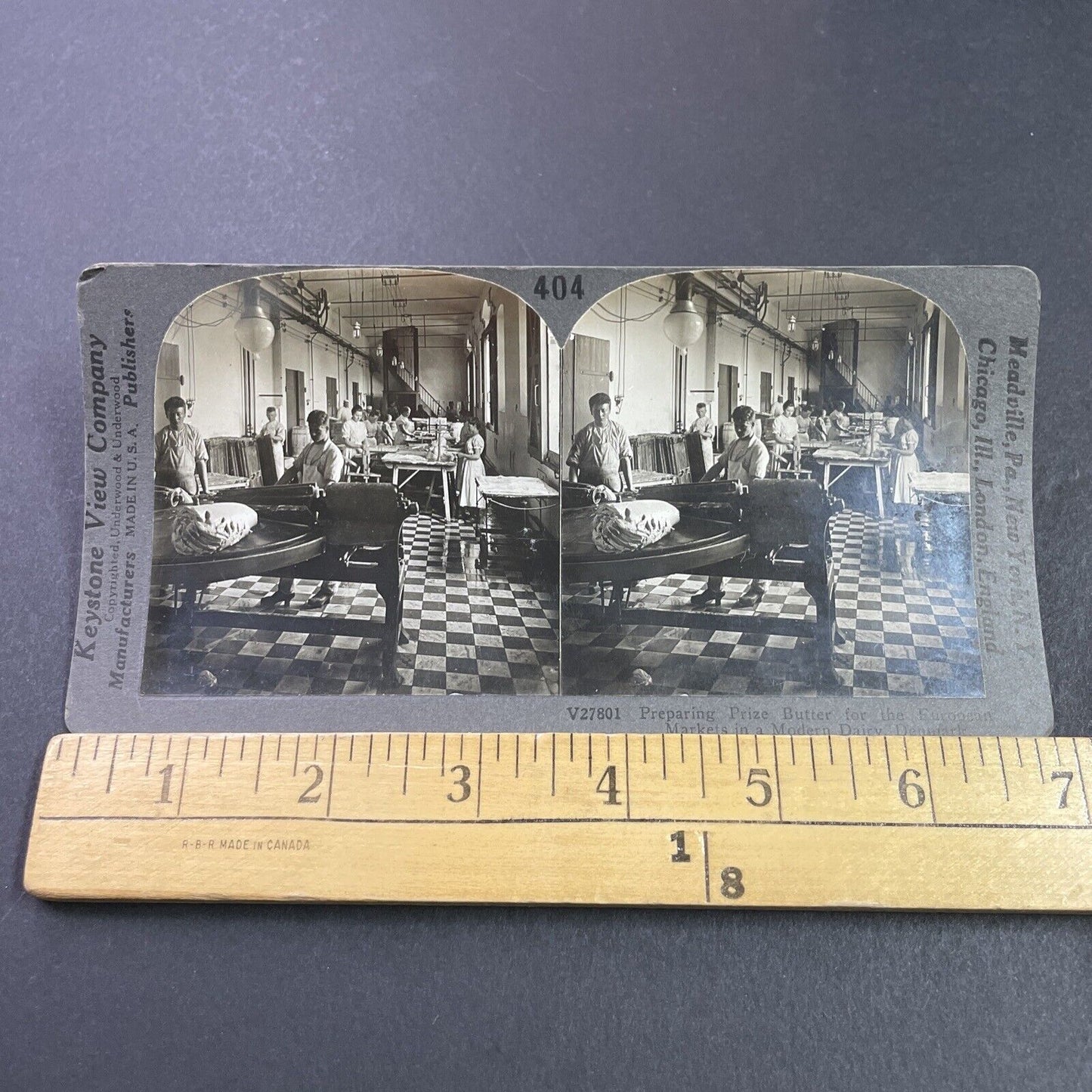 Antique 1910s Butter Factory Copenhagen Denmark Stereoview Photo Card P3669