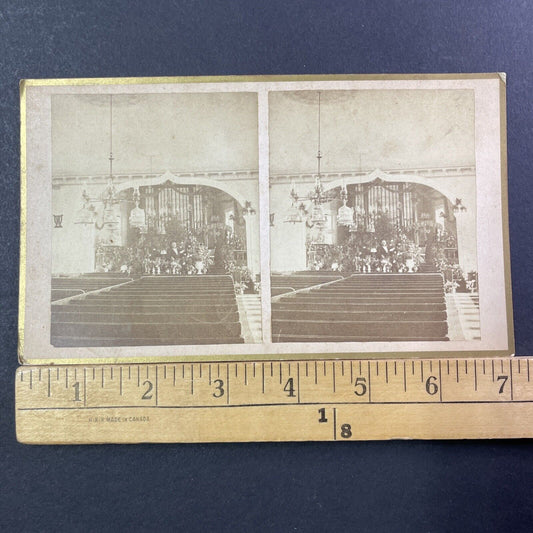 JP Haseltine Self Portrait Stereoview Wife's Funeral Photo Antique 1878 X864