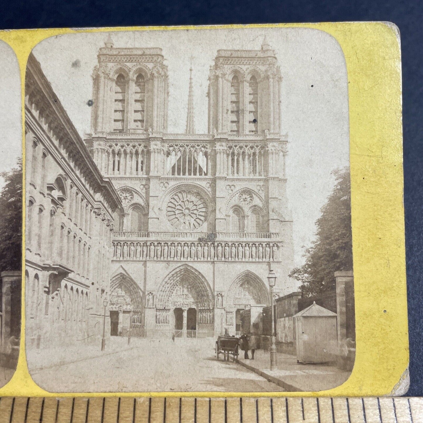 Antique 1870s Notre Dame Cathedral Church Paris Stereoview Photo Card P4164