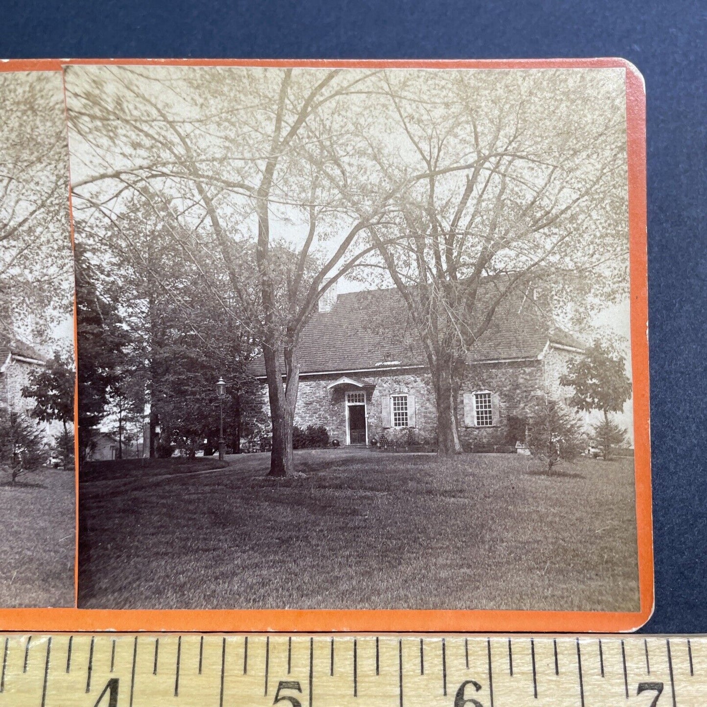 Antique 1860s George Washington Headquarters Newburgh Stereoview Photo Card V494