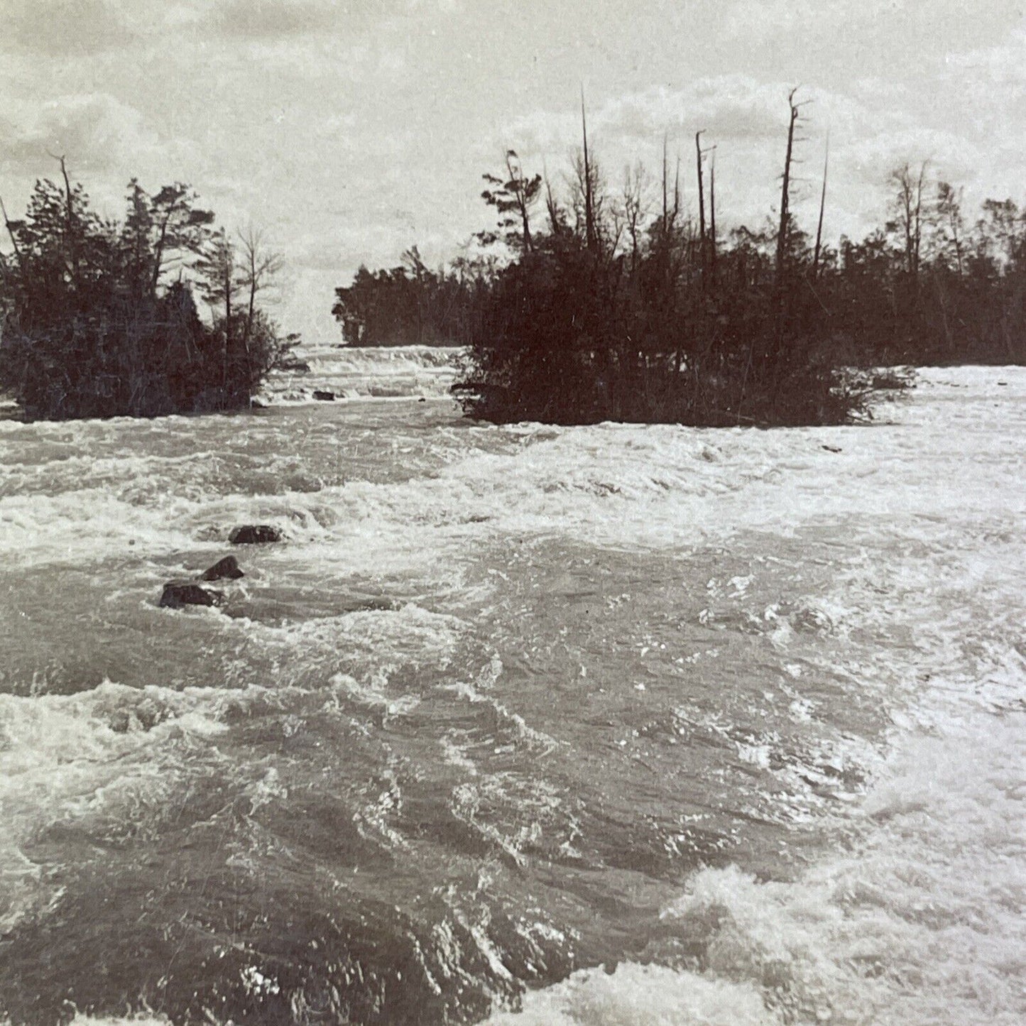 Niagara Falls River Upper Rapids Stereoview Underwood Antique c1901 Y2705