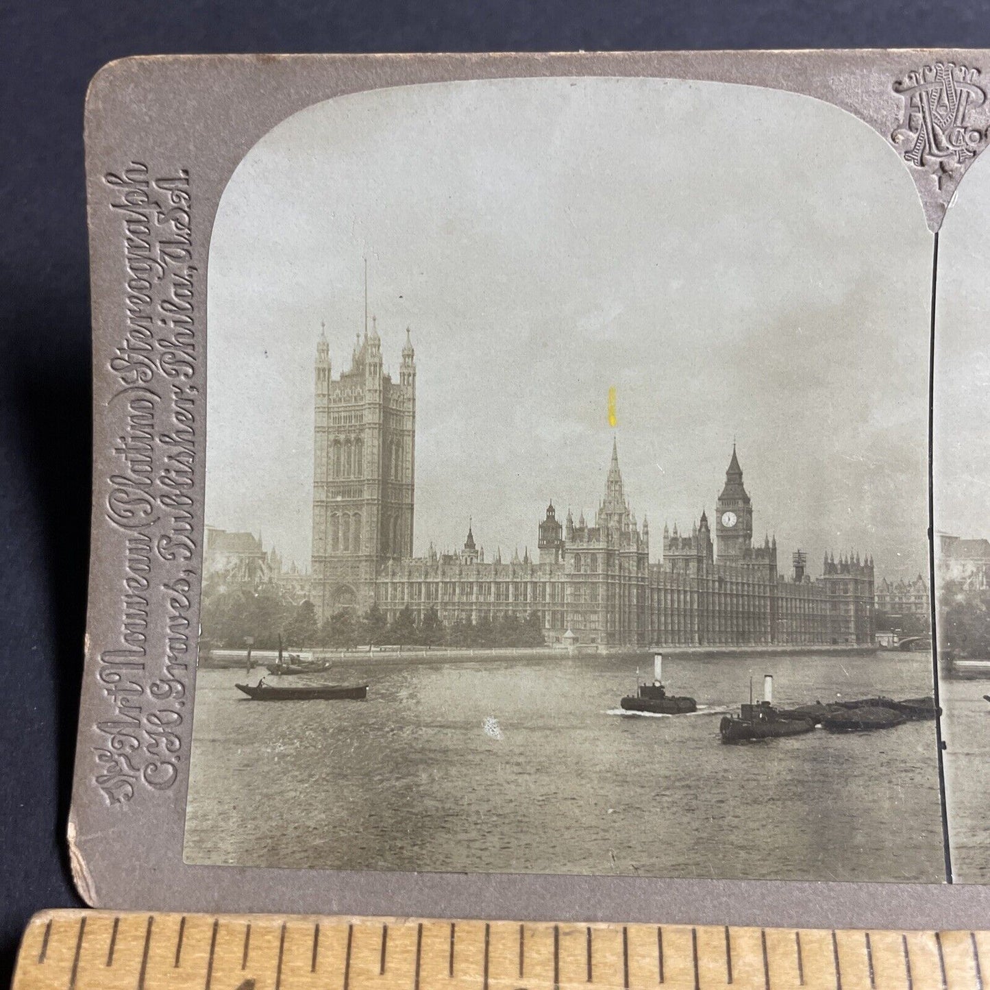 Antique 1900 House Of Parliament London England Stereoview Photo Card P4387