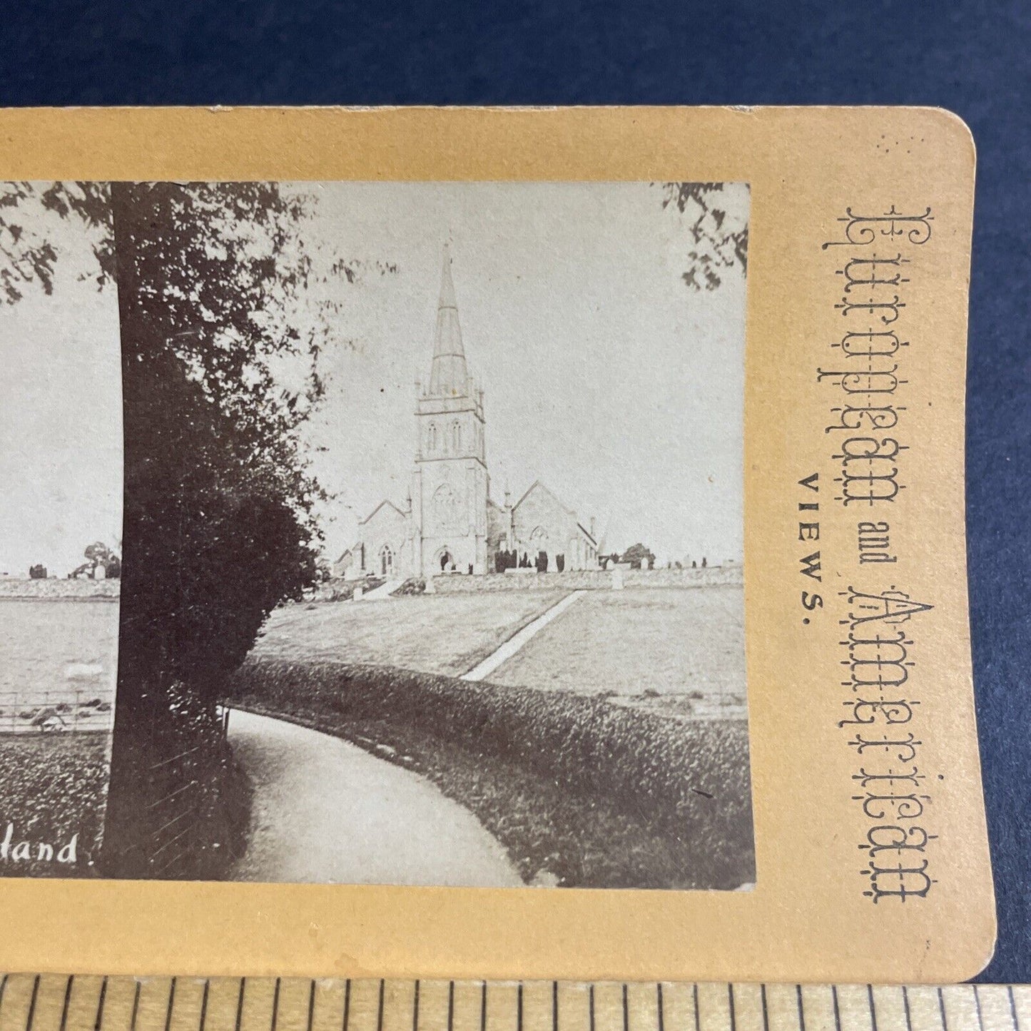 Antique 1870s Keswick St. John Church Cathedral UK Stereoview Photo Card P4604