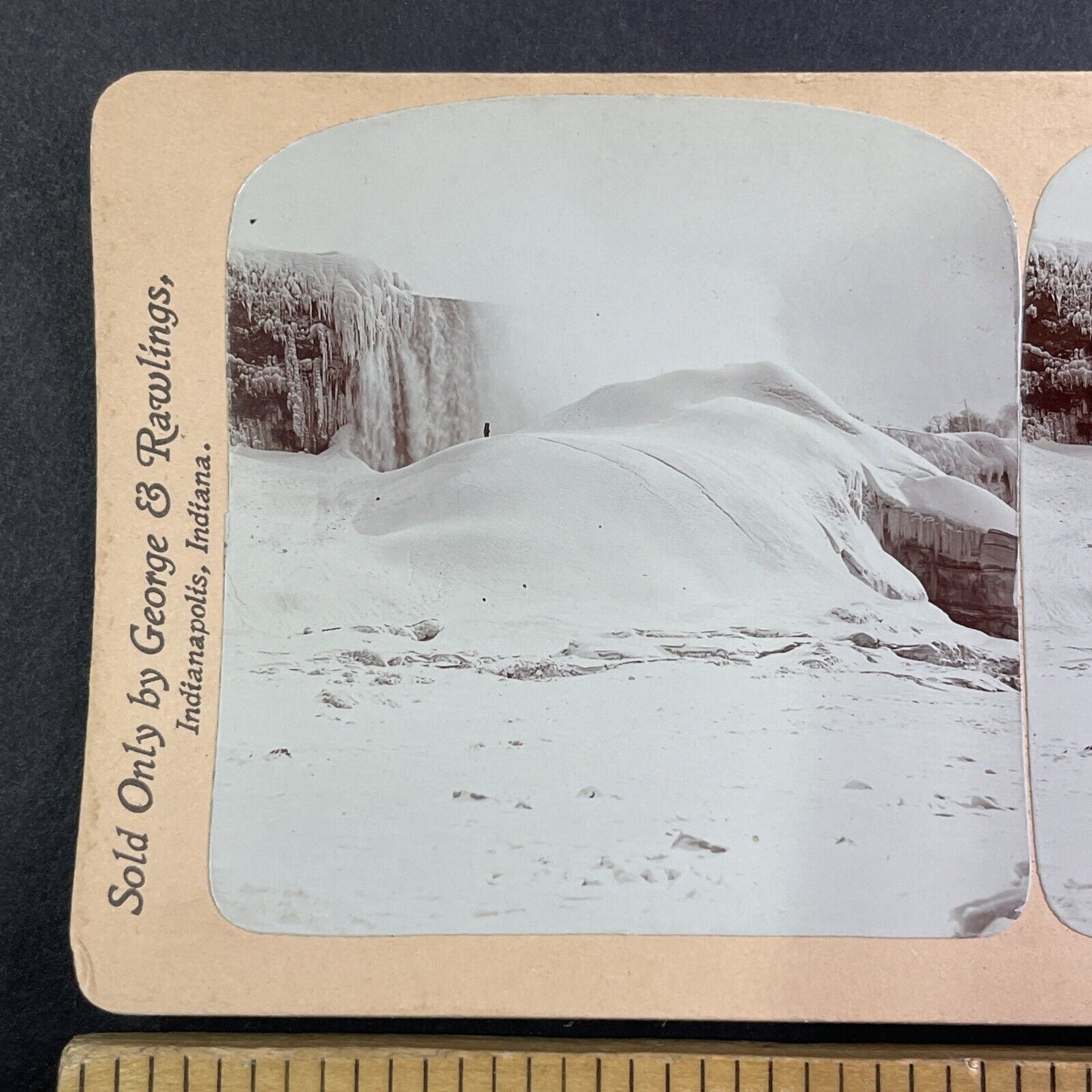 Niagara Falls Great Ice Bridge Stereoview George and Rawlings c1901 Y1453
