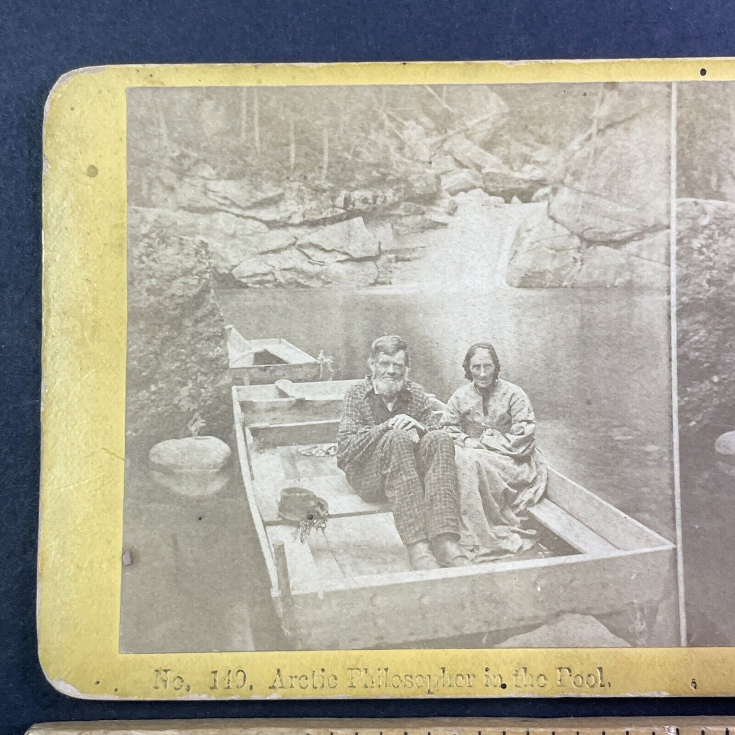 Professor John Merrill and Wife Franconia New Hampshire Stereoview c1870s Y905