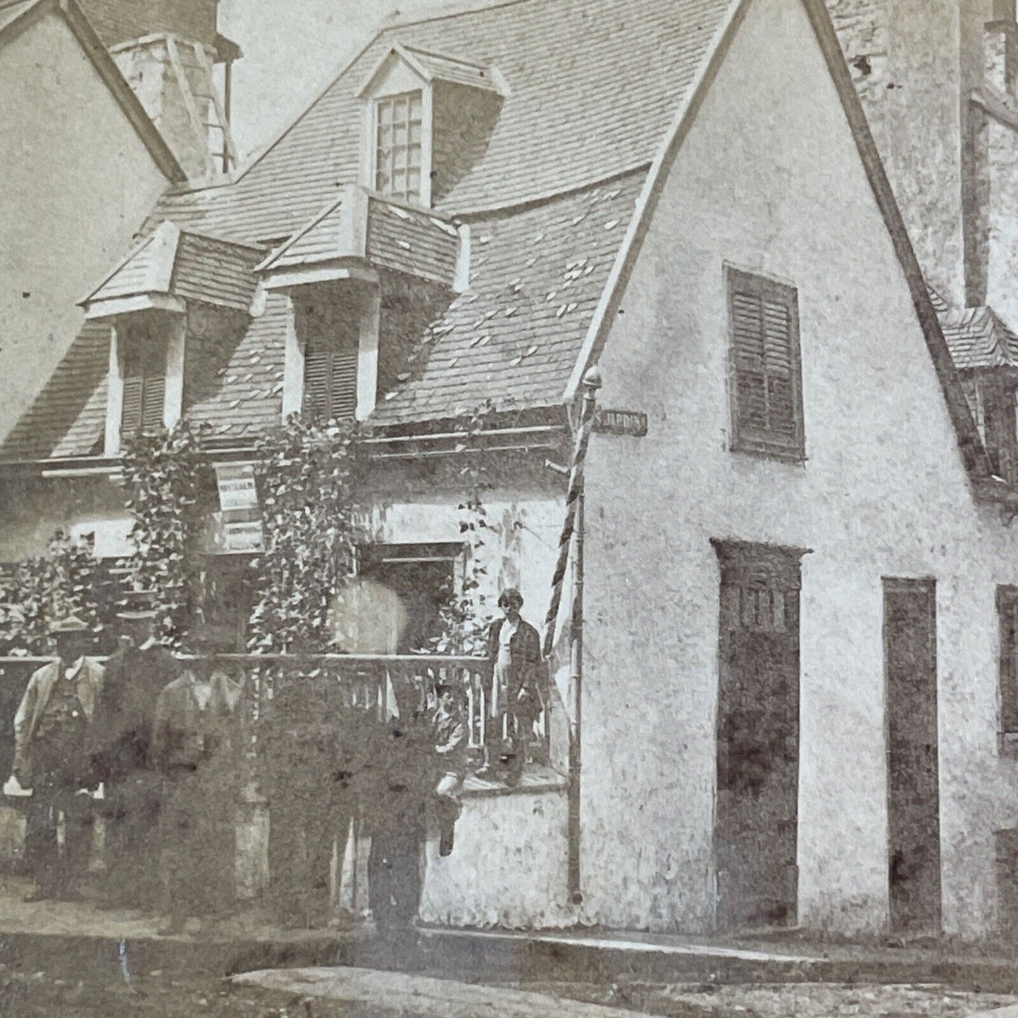 Louis Montcalm Headquarters Stereoview Quebec City Antique c1860s X3203