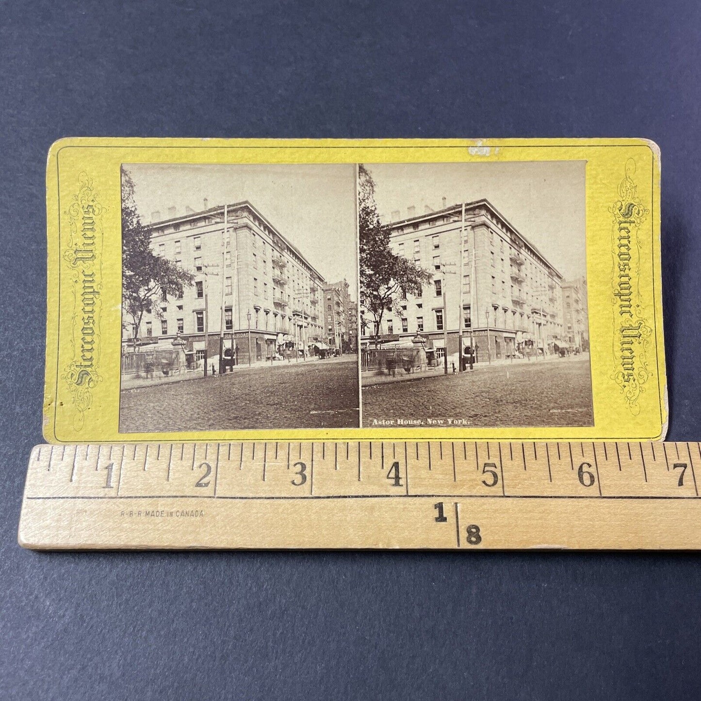 Antique 1870s Astor House Hotel Manhattan NY Stereoview Photo Card P2460-07