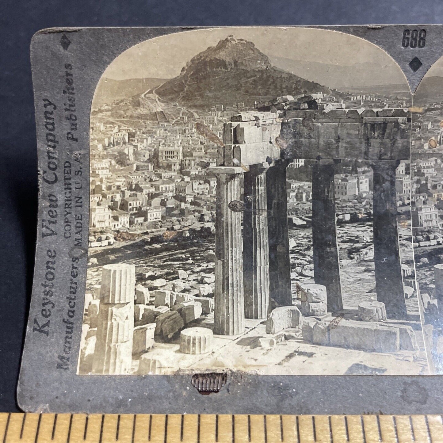 Antique 1920s Athens Greece City View Greek Stereoview Photo Card P4975