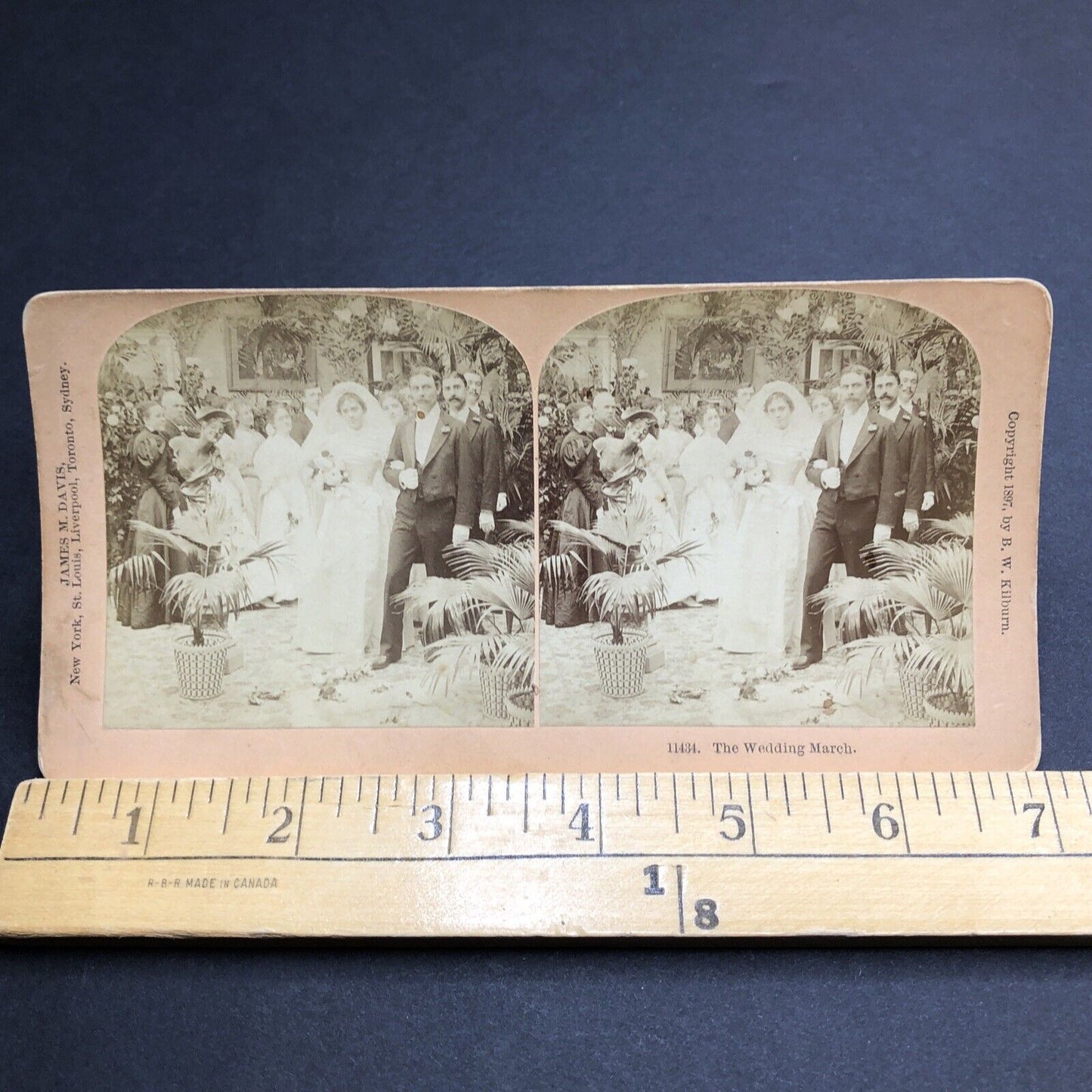 Antique 1897 An American Wedding In Victorian Era Stereoview Photo Card P1994