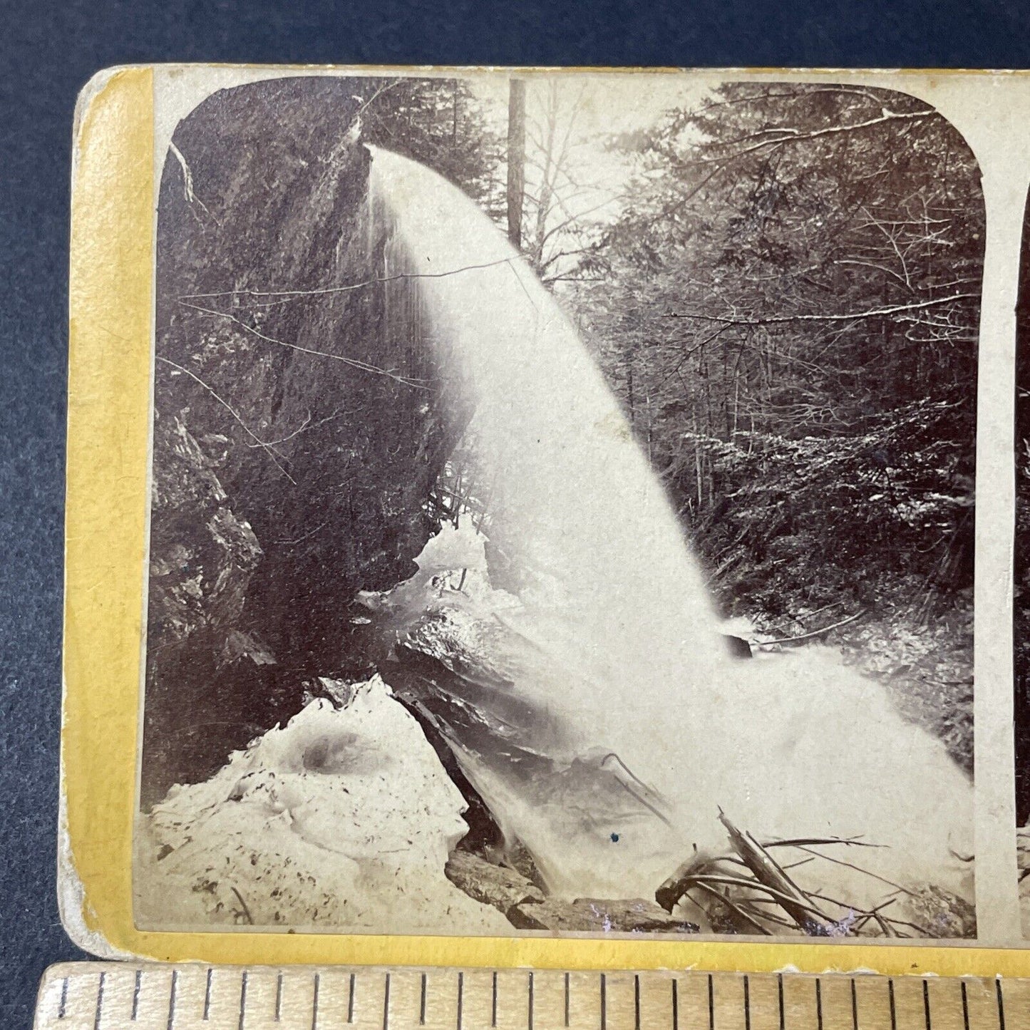 Antique 1870s Cuba Falls Mount Cube New Hampshire Stereoview Photo Card V1824