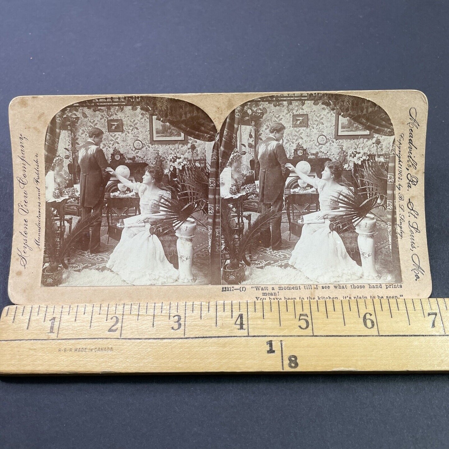 Antique 1903 Woman Accuses Man Of Affair With Cook Stereoview Photo Card P2621