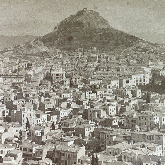 Antique 1897 Athens Greece City View Stereoview Photo Card P3794