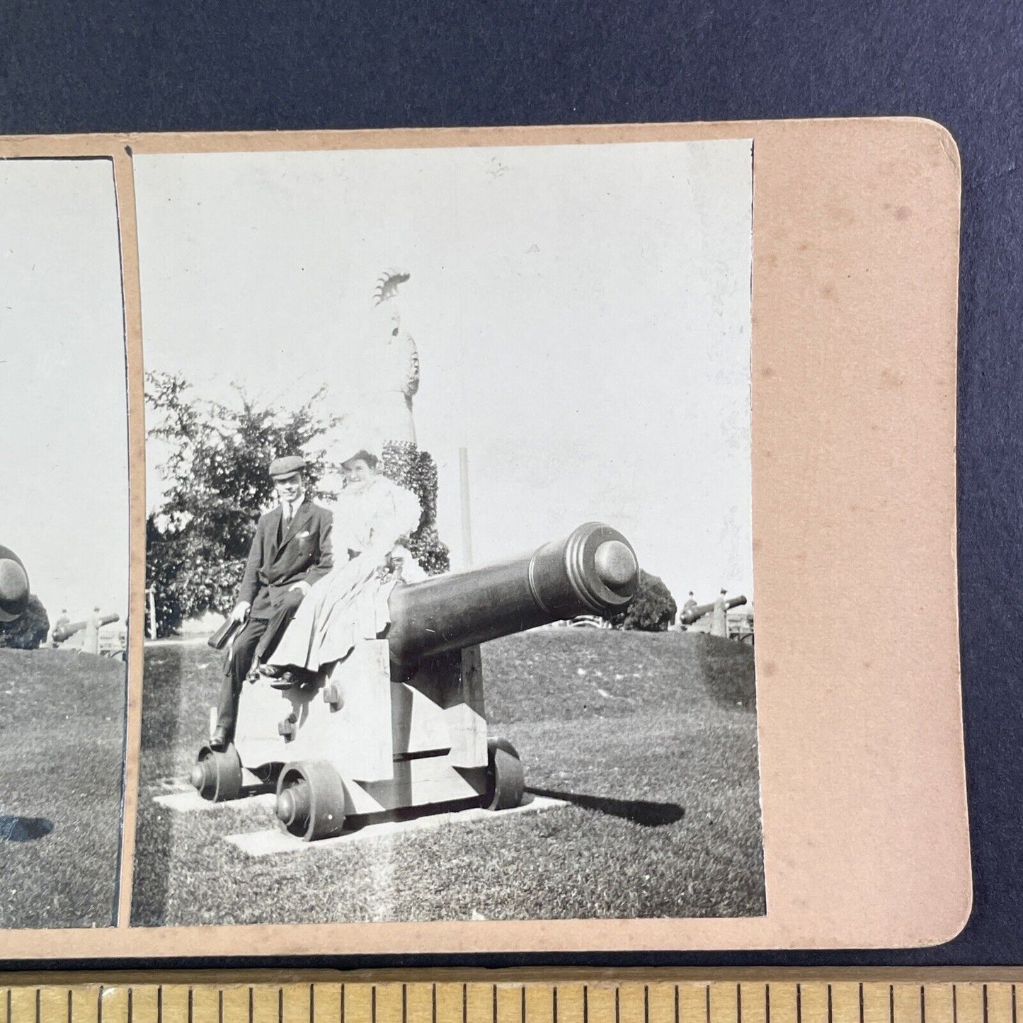 Brock Monument Canon Queenston Heights Ontario Canada Stereoview c1908 Y2717