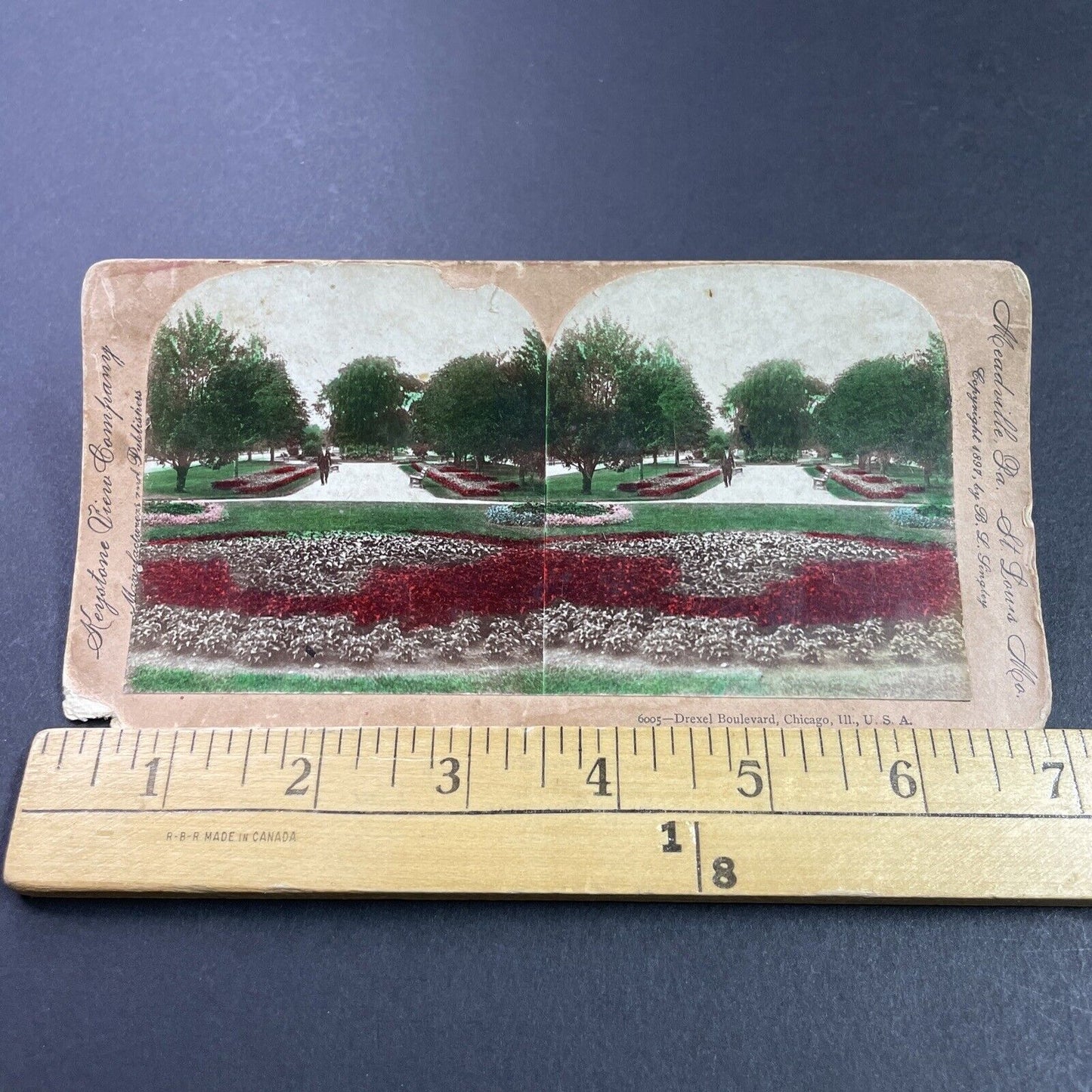 Antique 1897 Drexel Blvd Chicago Illinois Stereoview Photo Card P3872