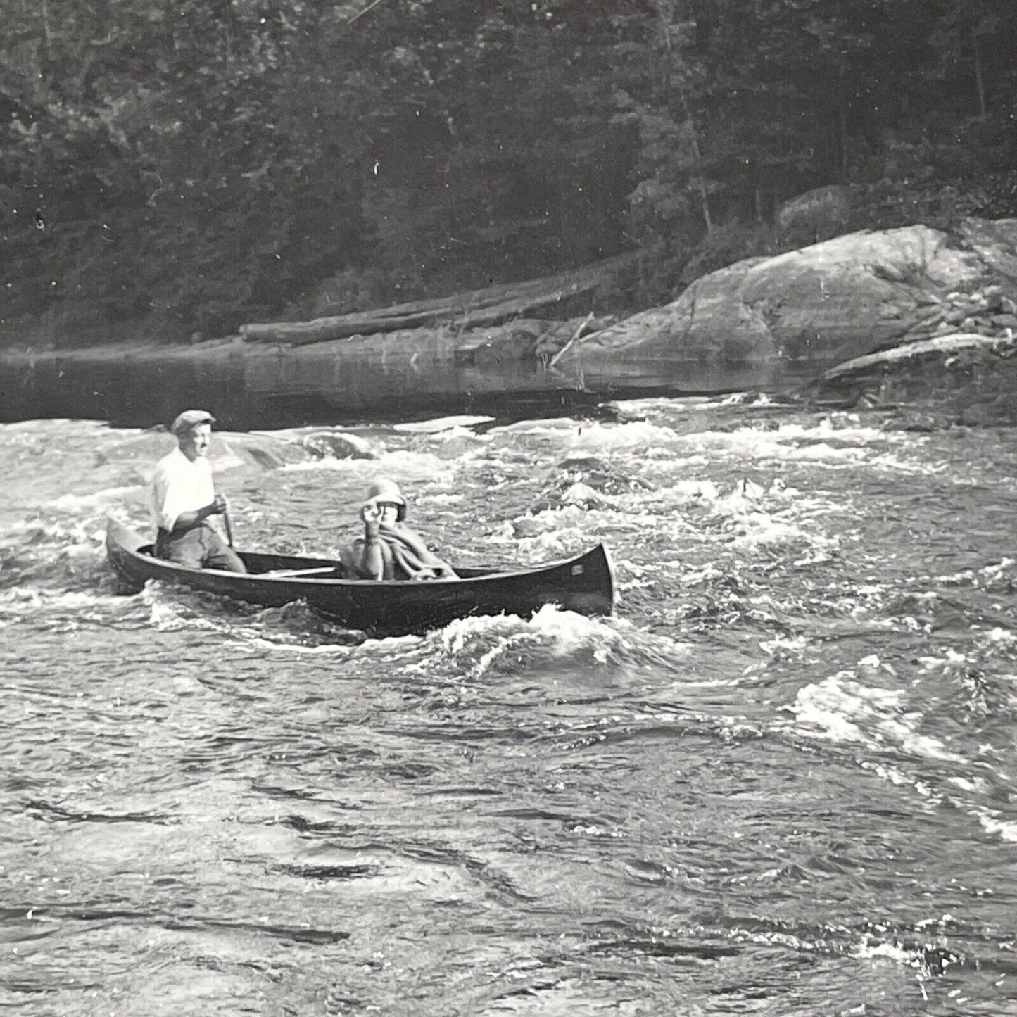 Moon River Rapids Muskoka Ontario Canada Stereoview Antique c1901 Y2800