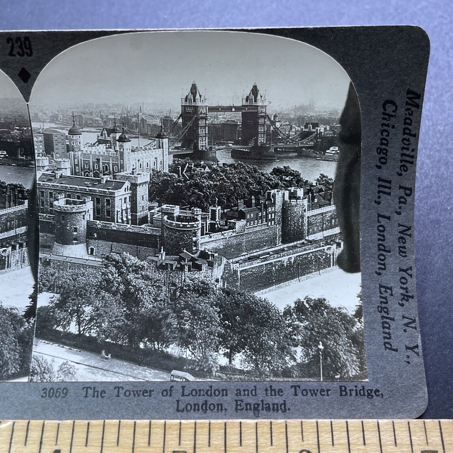 Antique 1920s Tower Bridge London Bridge England Stereoview Photo Card V2963