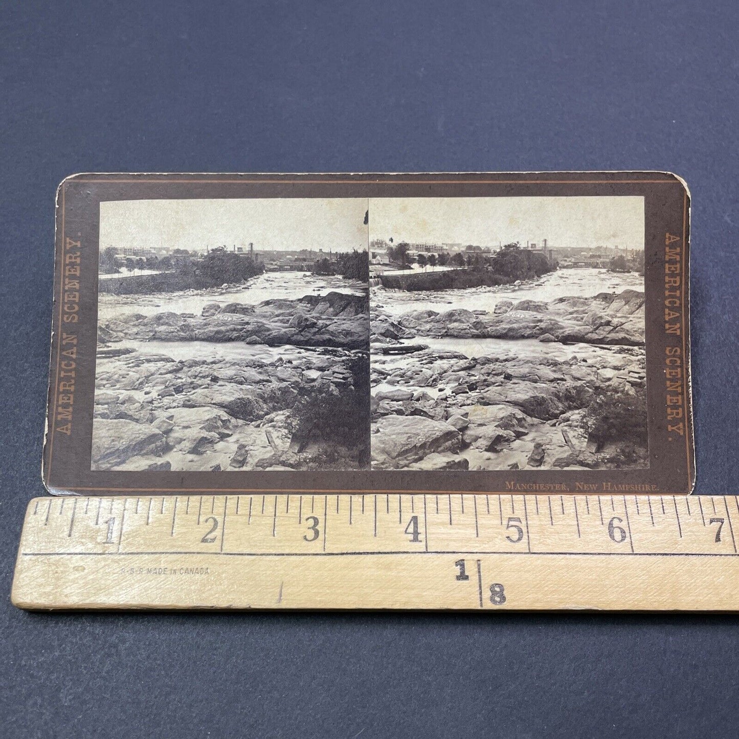 Antique 1870s Manchester New Hampshire City View Stereoview Photo Card V1933