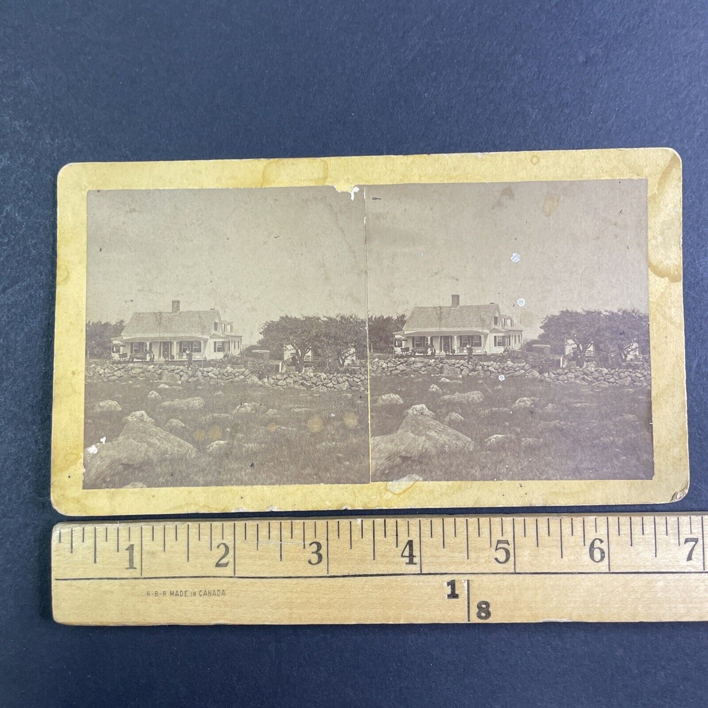 Farmstead in White Mountains? New Hampshire Stereoview Antique c1865 X3869