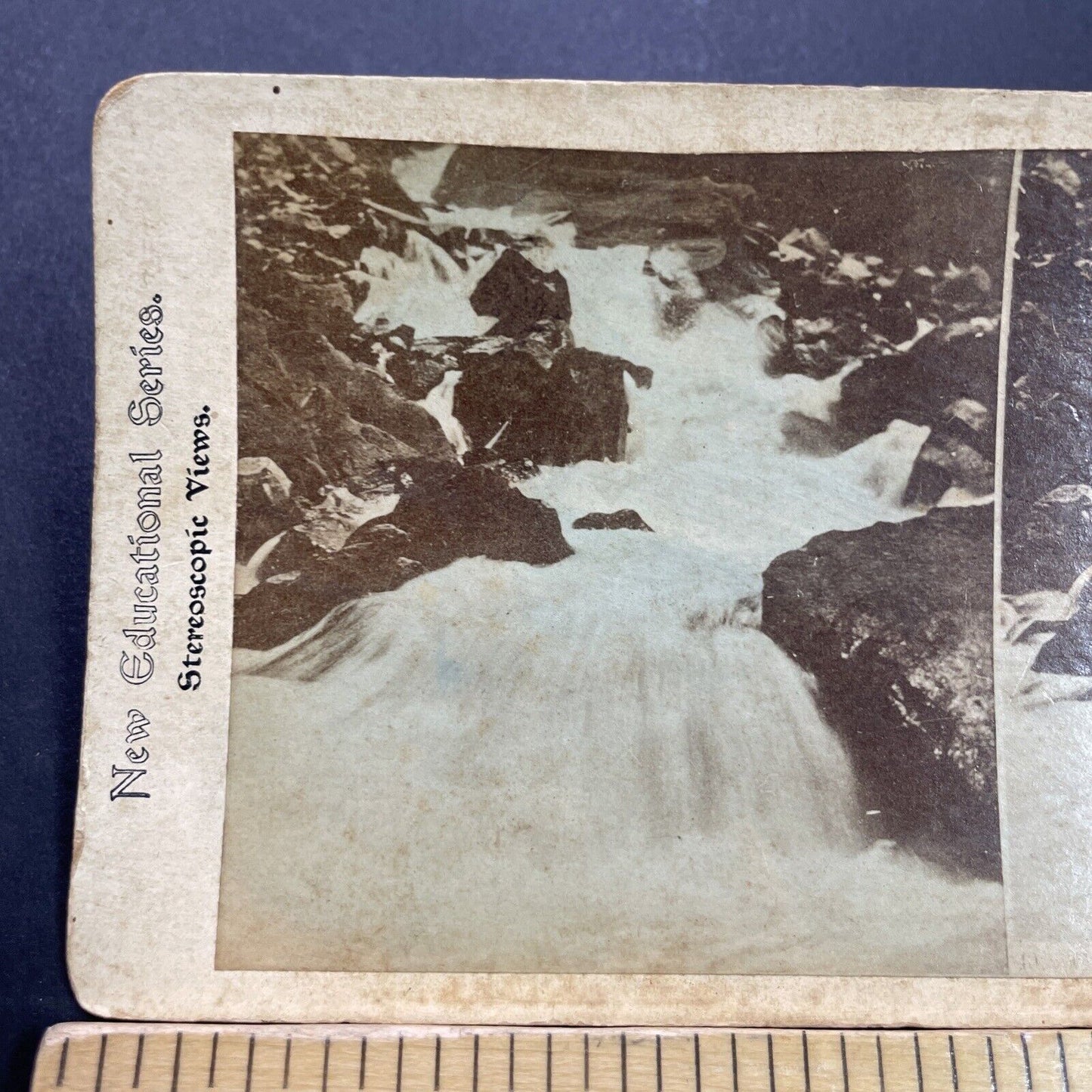 Antique 1870s Lower Vernal Falls Yosemite California Stereoview Photo Card P3575