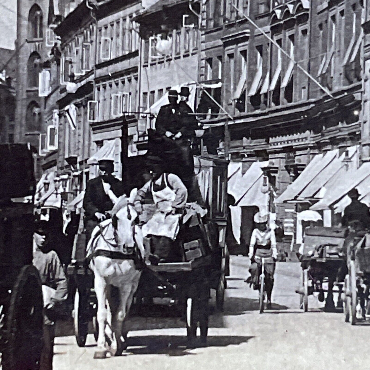Antique 1901 Main Street In Copenhagen Denmark Stereoview Photo Card P4208