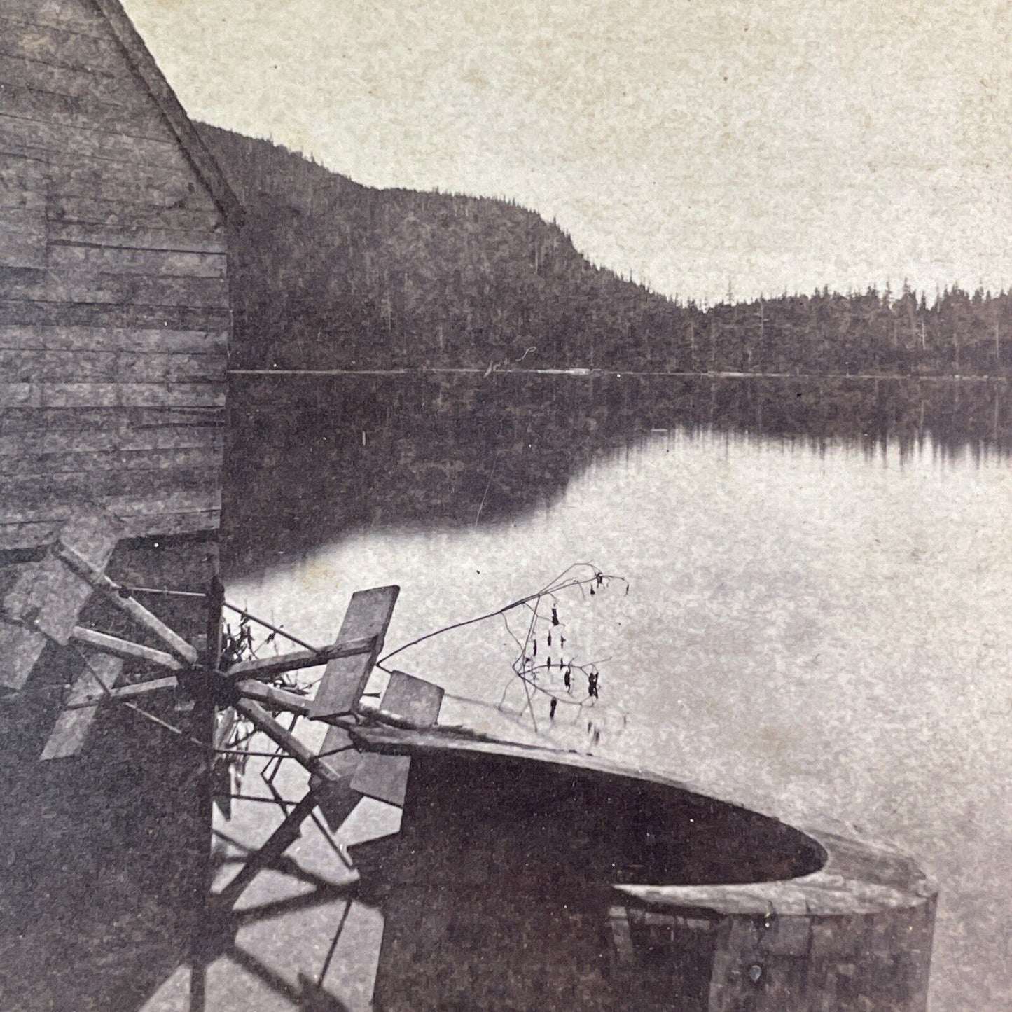 Echo Lake Boat House New Hampshire Stereoview E & HT Anthony c1870s Y2265