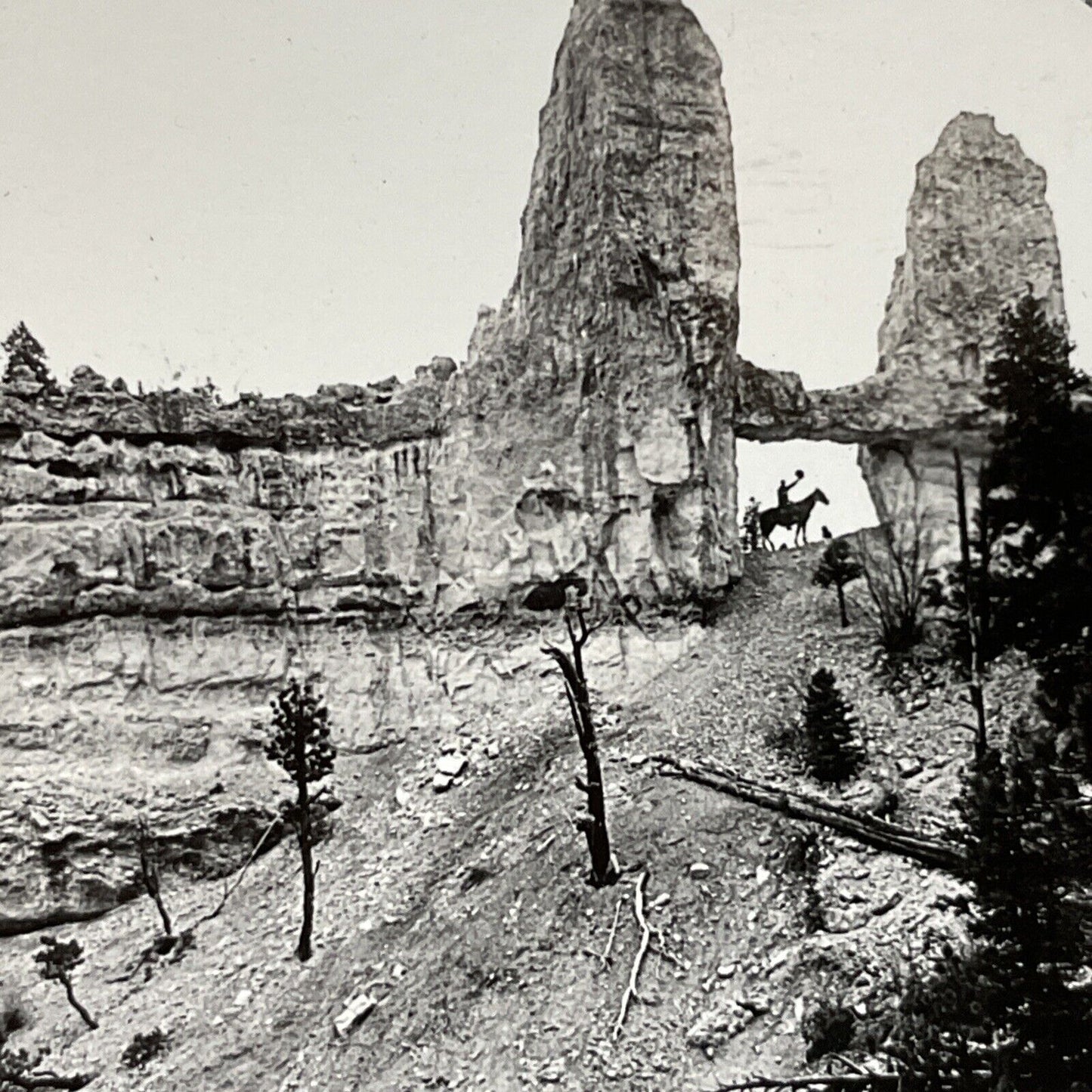 Antique 1910s Tower Bridge Bryce Canyon Utah Stereoview Photo Card V2179