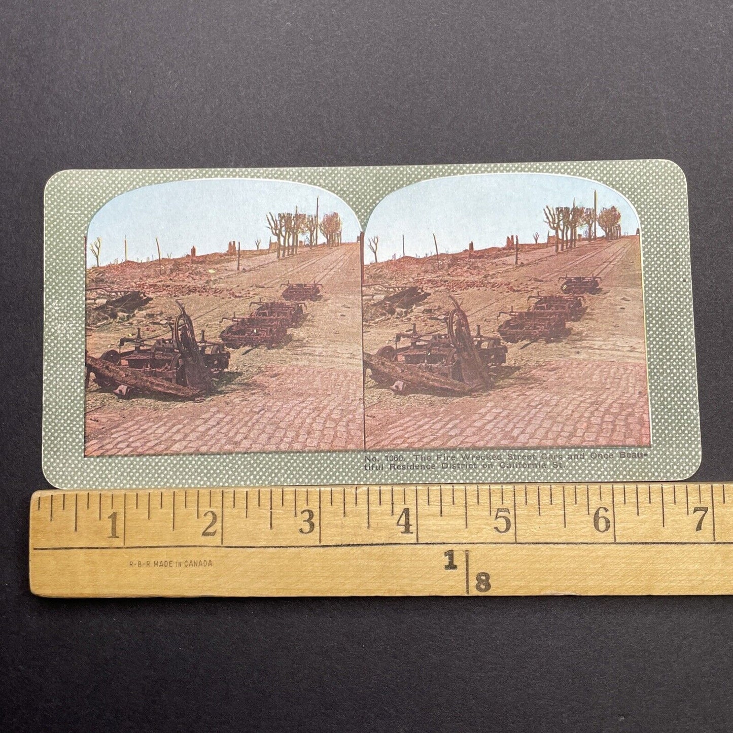 Antique 1910s San Francisco Earthquake Street Cars Stereoview Photo Card 2300-59