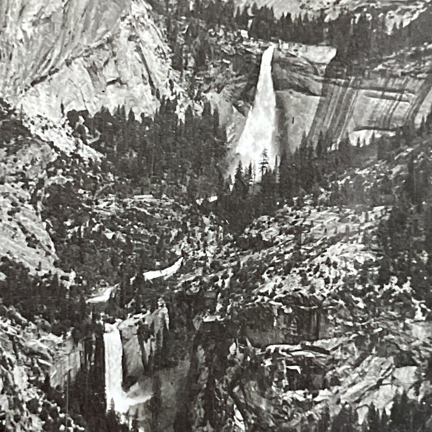 Antique 1910s Waterfalls In Yosemite California Stereoview Photo Card P3659