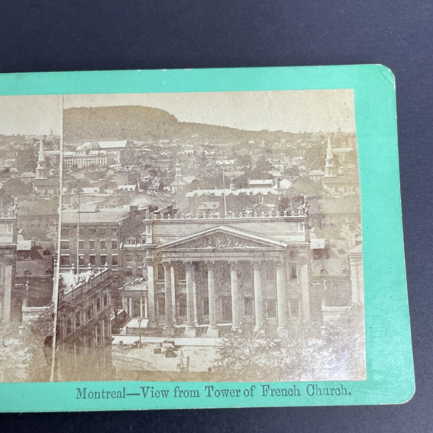 Antique 1860's Bank Of Montreal BMO Construction Quebec Stereoview Photo PC639